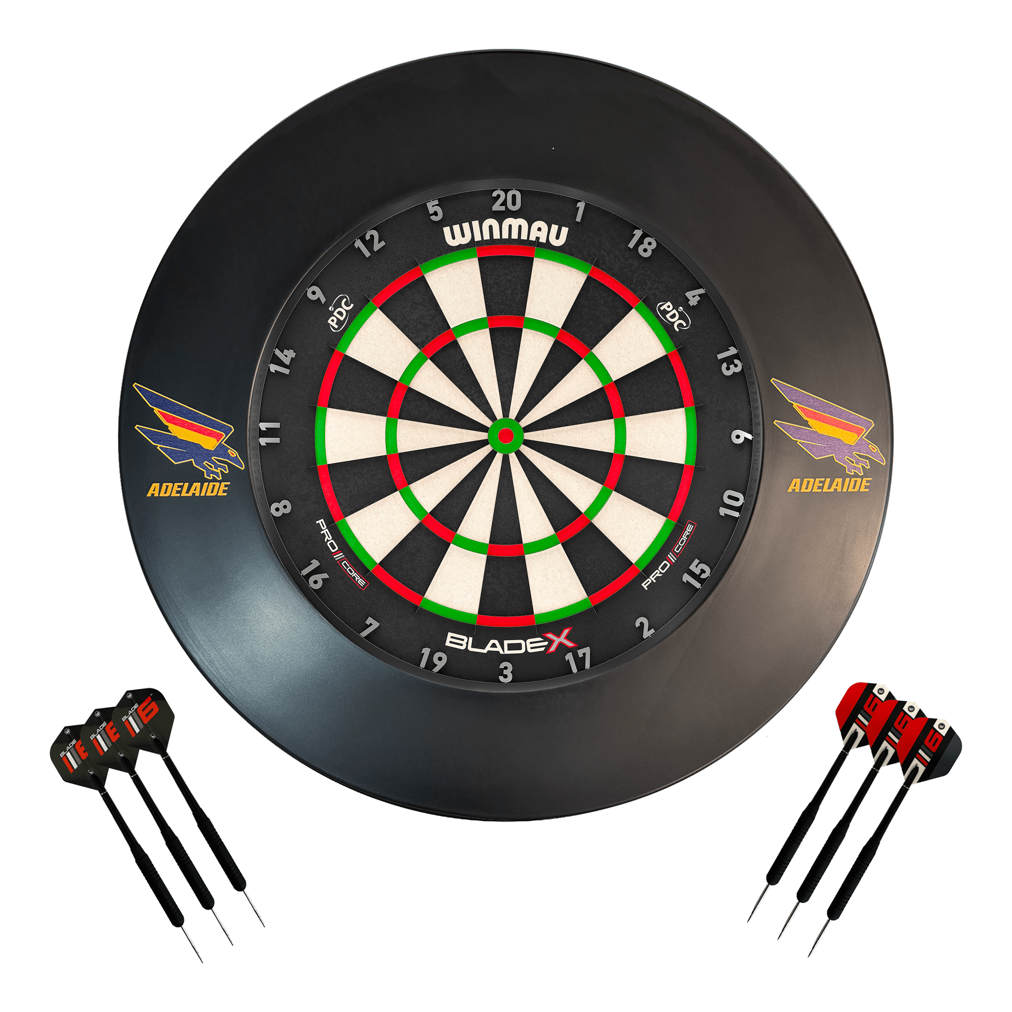 AFL Blade X Dartboard, Official AFL Surround & Darts - Complete Darts Set Blade X / Adelaide Crows Boards