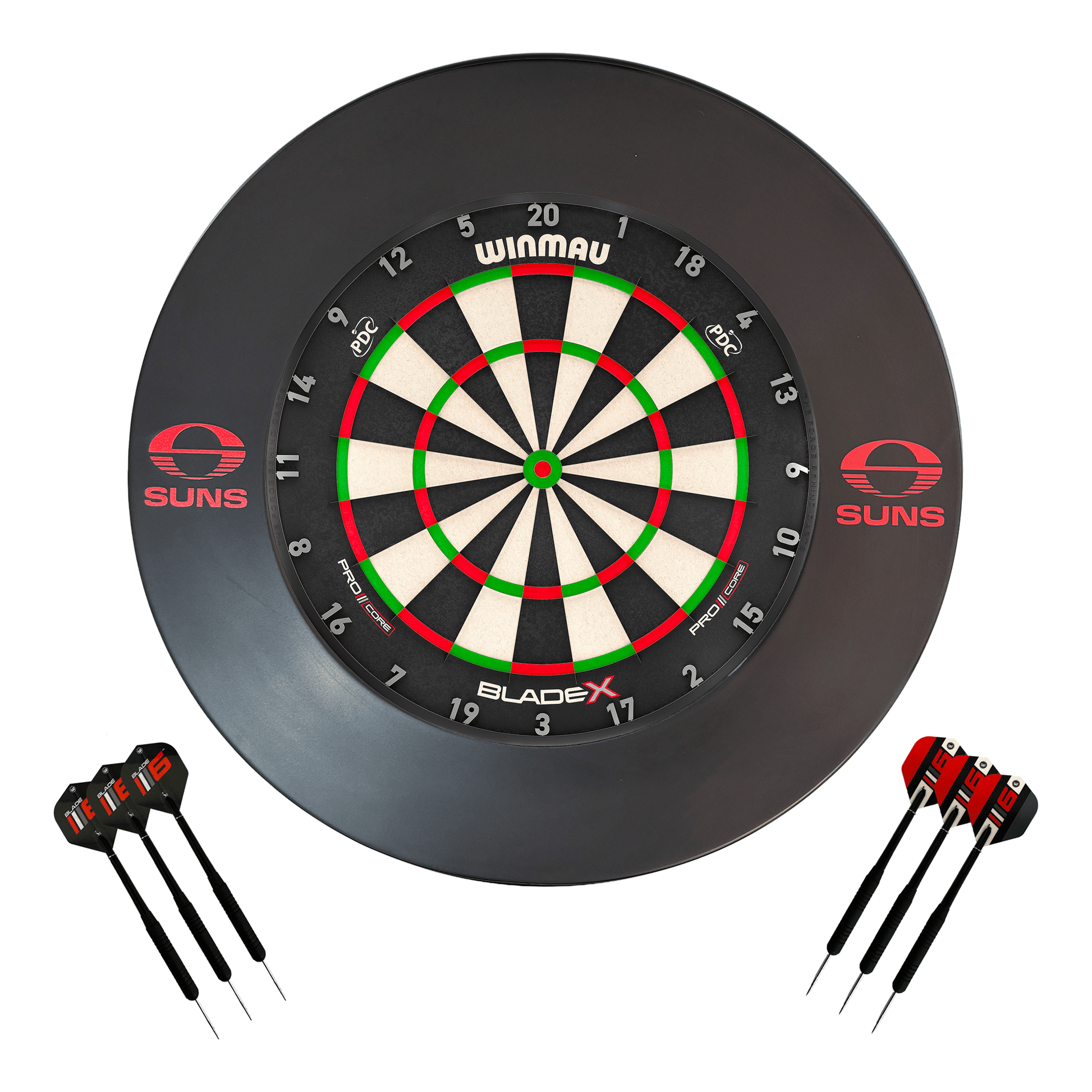 AFL Blade X Dartboard, Official AFL Surround & Darts - Complete Darts Set Blade X / Gold Coast Suns Boards