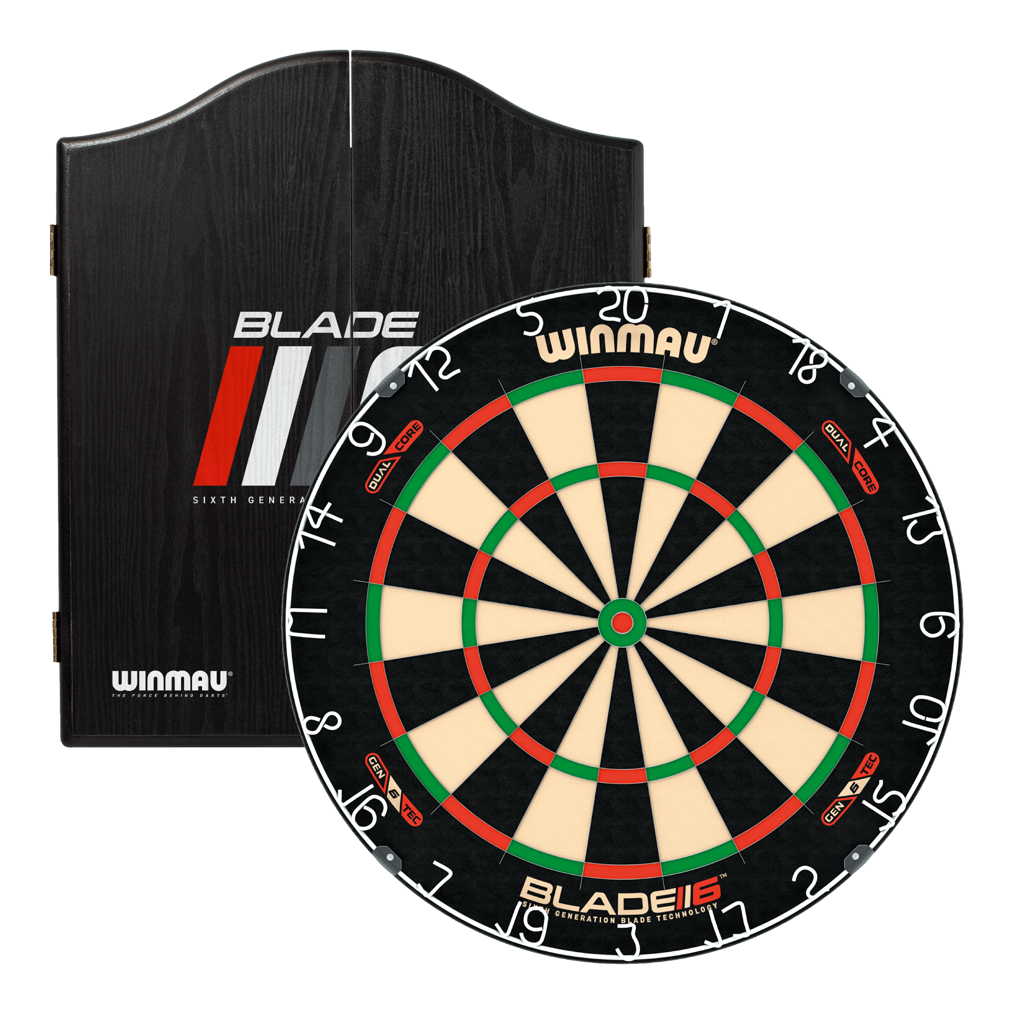 Blade 6 Dual Core Dartboard & Cabinet Bundle