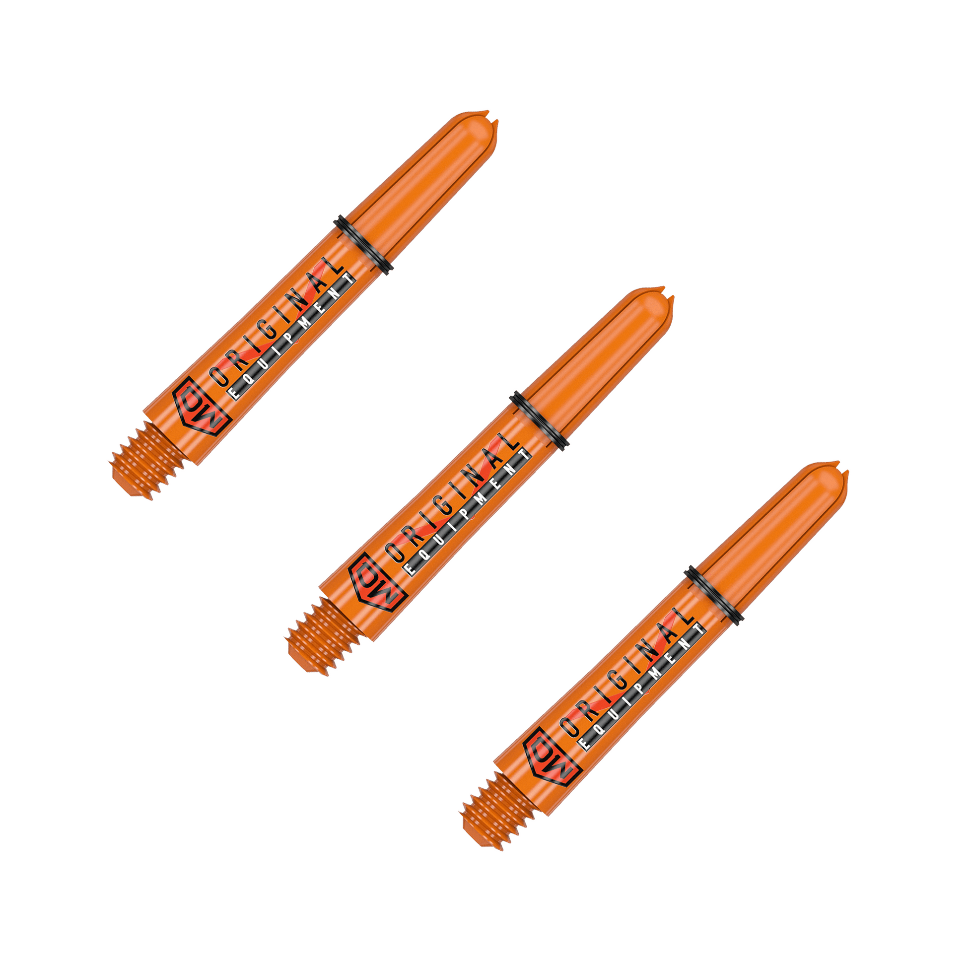 DW Clinch Multi Pack - Nylon Dart Shafts (3 Sets) Short (34mm) / Orange Flights & Shafts