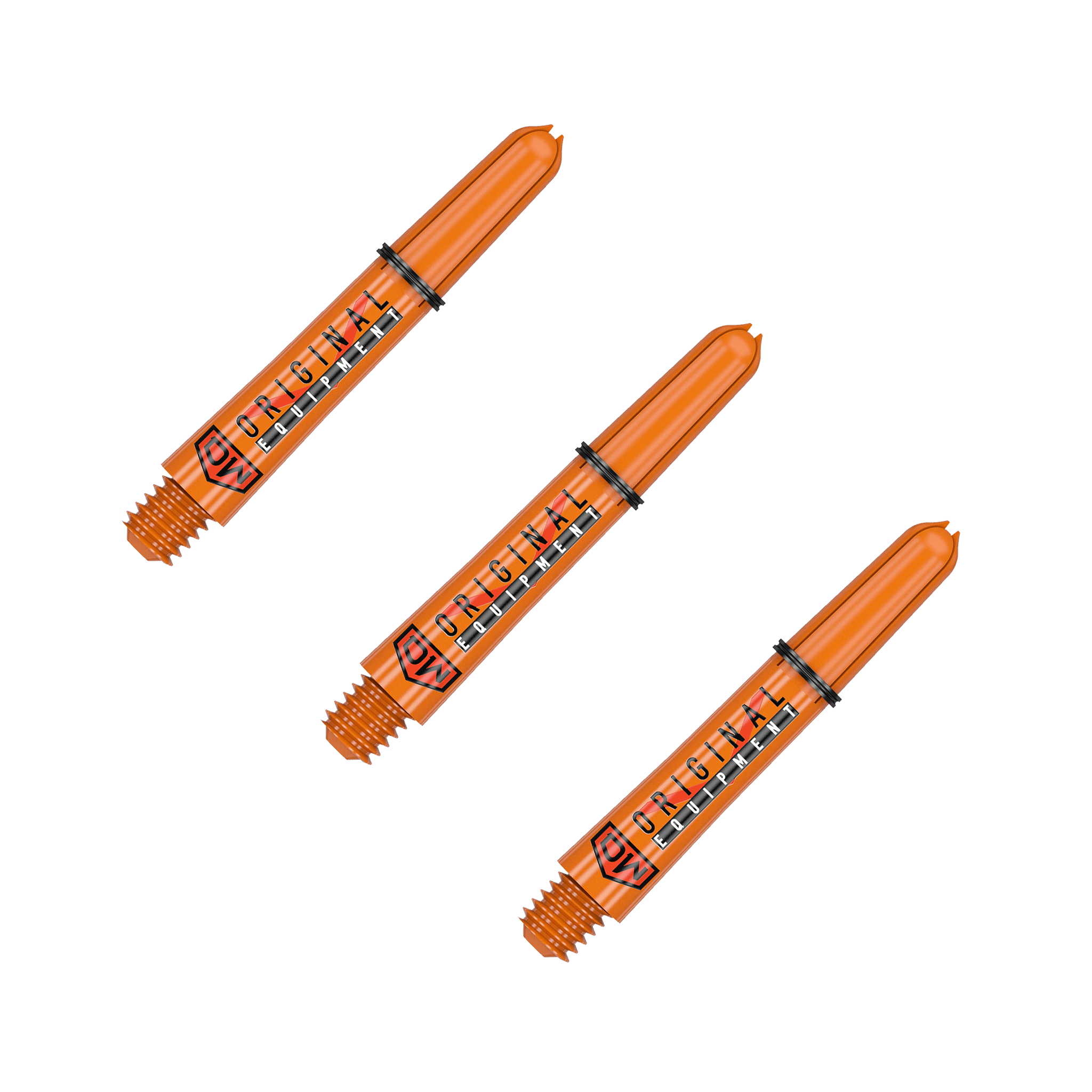 DW Clinch Multi Pack - Nylon Dart Shafts (3 Sets) Short (34mm) / Orange Flights & Shafts