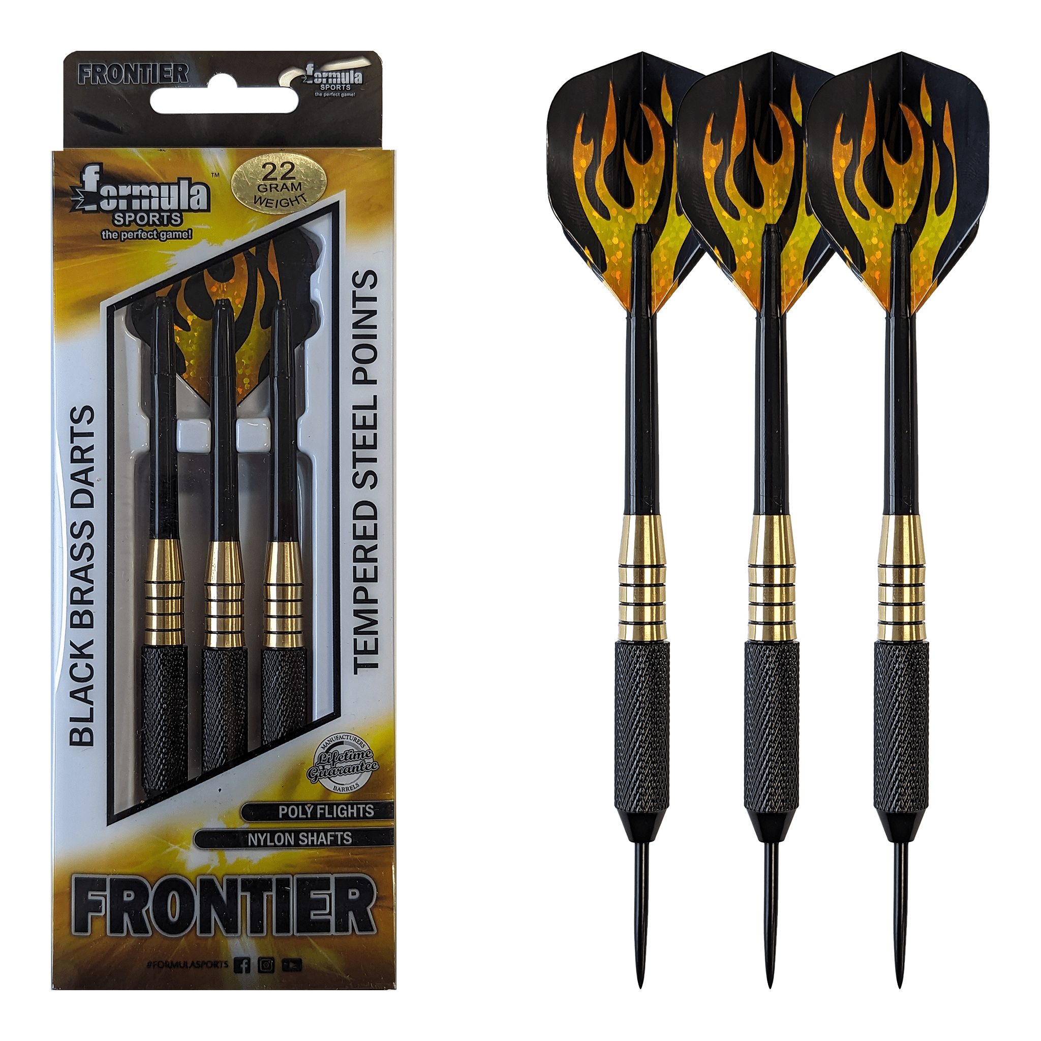 Formula Sports Frontier - Brass Barrel Steel Tip Darts 22 Grams Darts