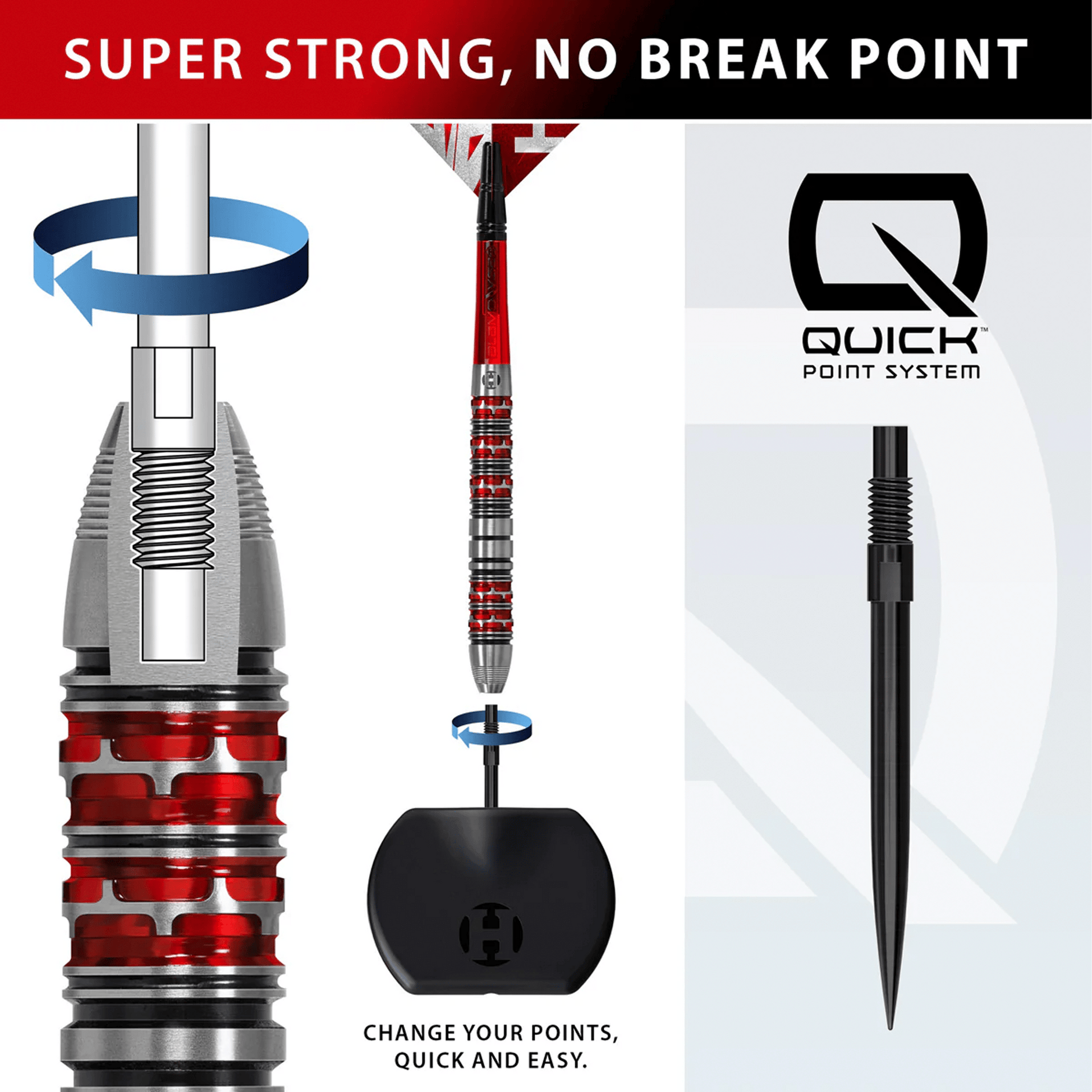 Harrows Damon Heta Series 3 Quick Point - 90% Tungsten Steel Tip Darts Darts