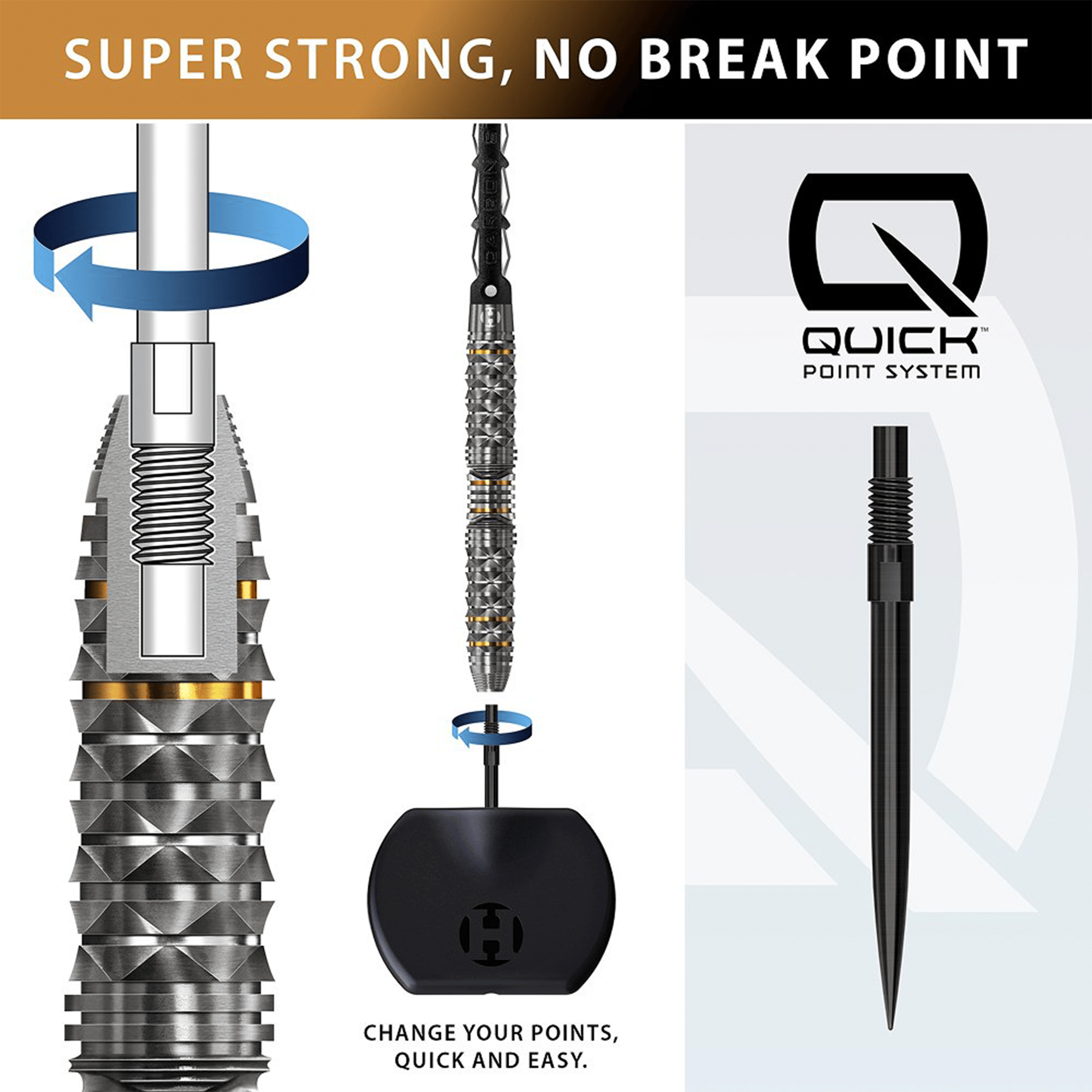Harrows Opus Quick Point - 90% Tungsten Steel Tip Darts Darts