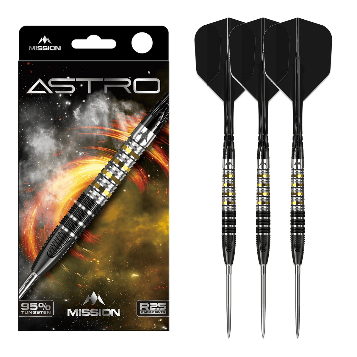 Mission Astro R2.5 Rapid Point - 95% Tungsten Steel Tip Darts 22 Grams Darts