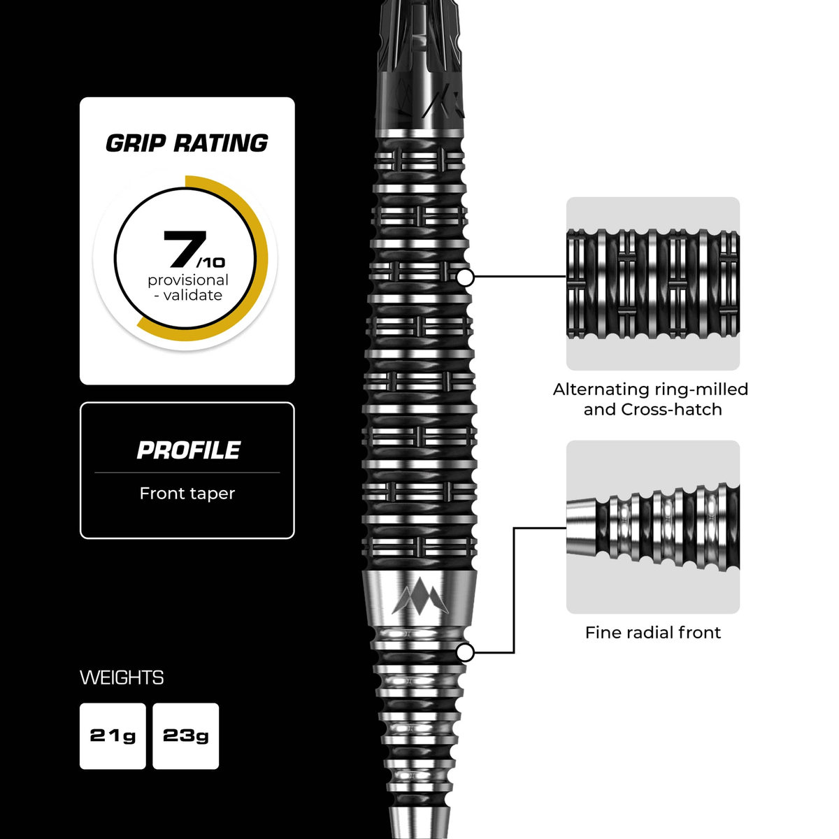 Mission Cameron Carolissen R2.5 Rapid Point - 95% Tungsten Steel Tip Darts Darts