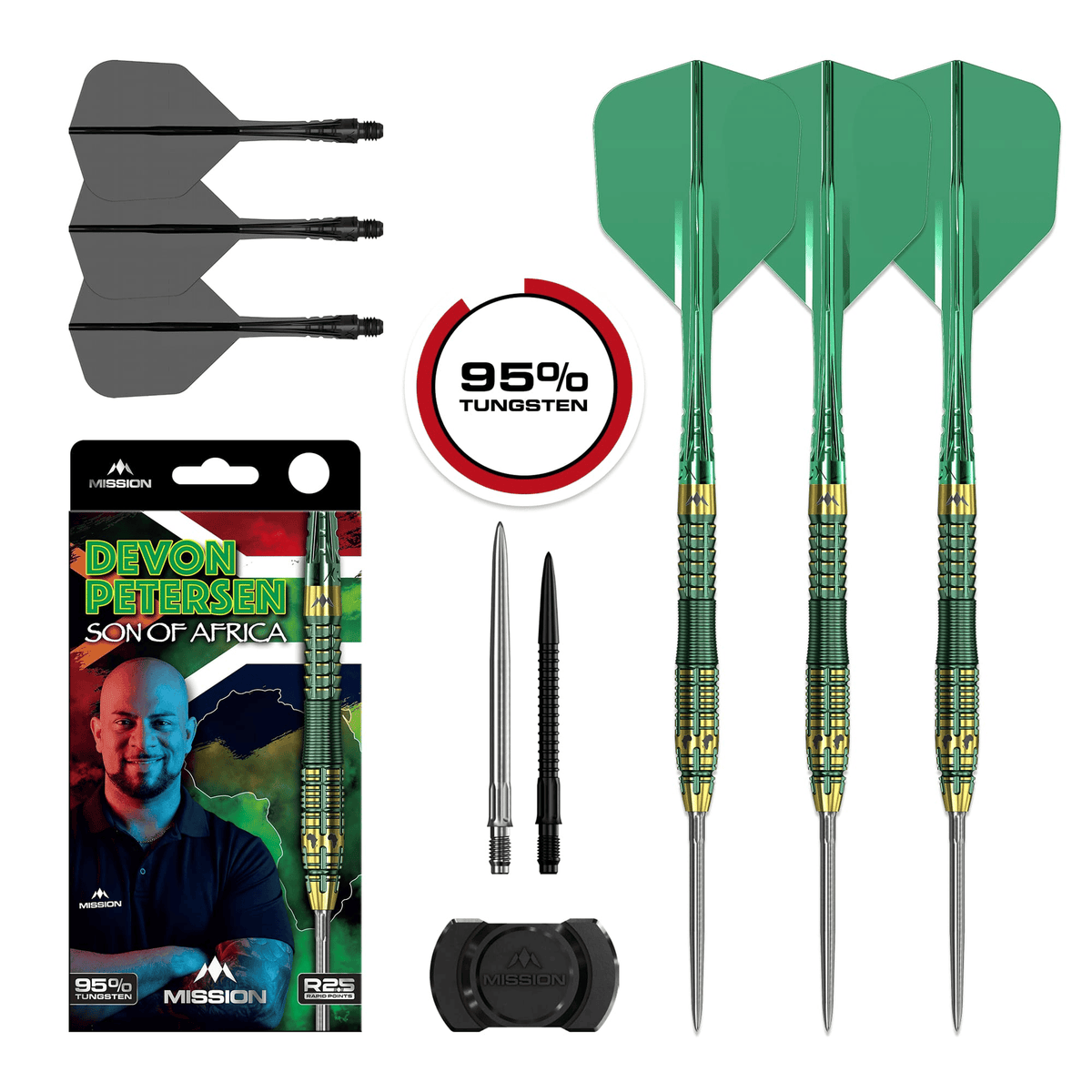 Mission Devon Petersen R2.5 Rapid Point - 95% Tungsten Steel Tip Darts Darts