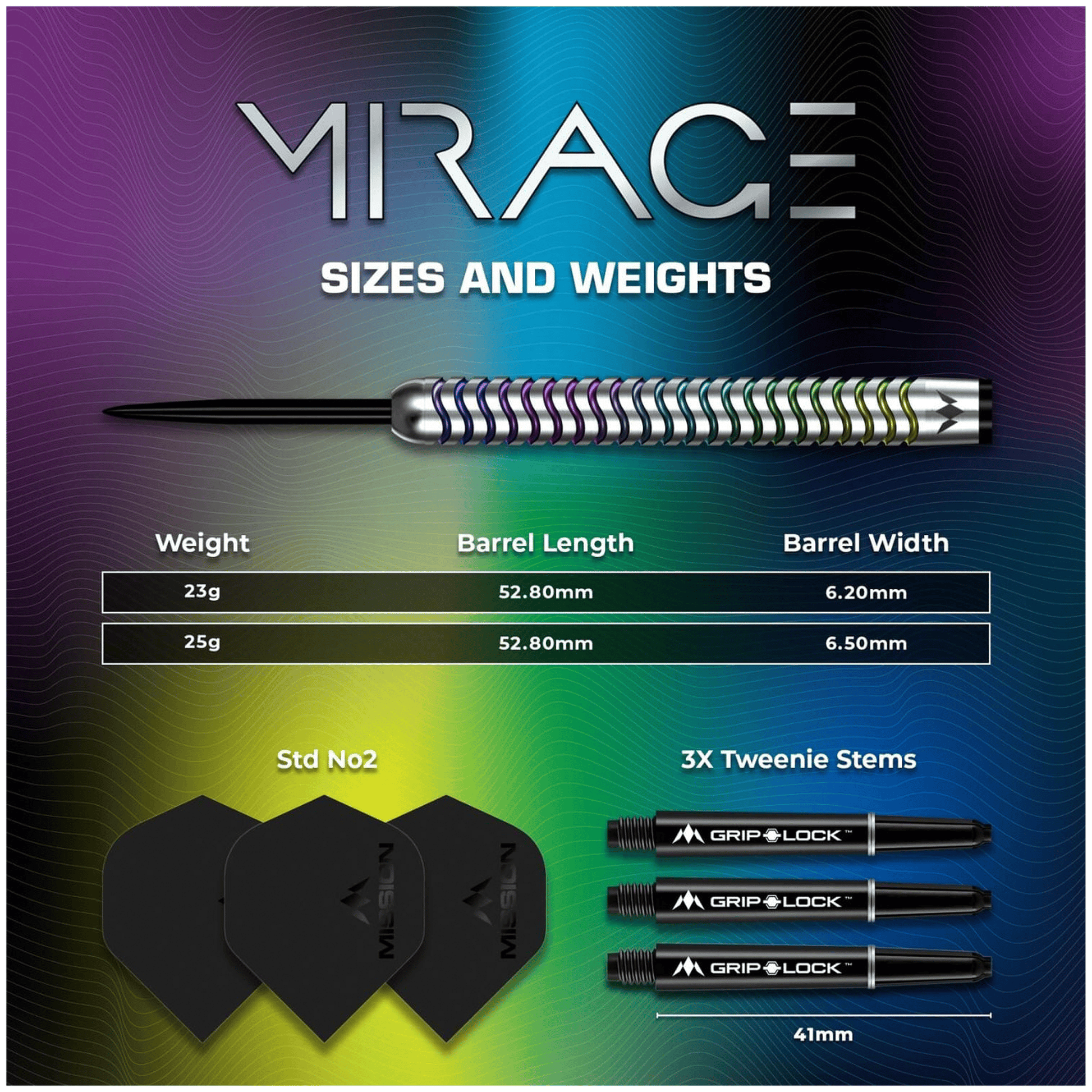 Mission Mirage - 90% Tungsten Steel Tip Darts Darts