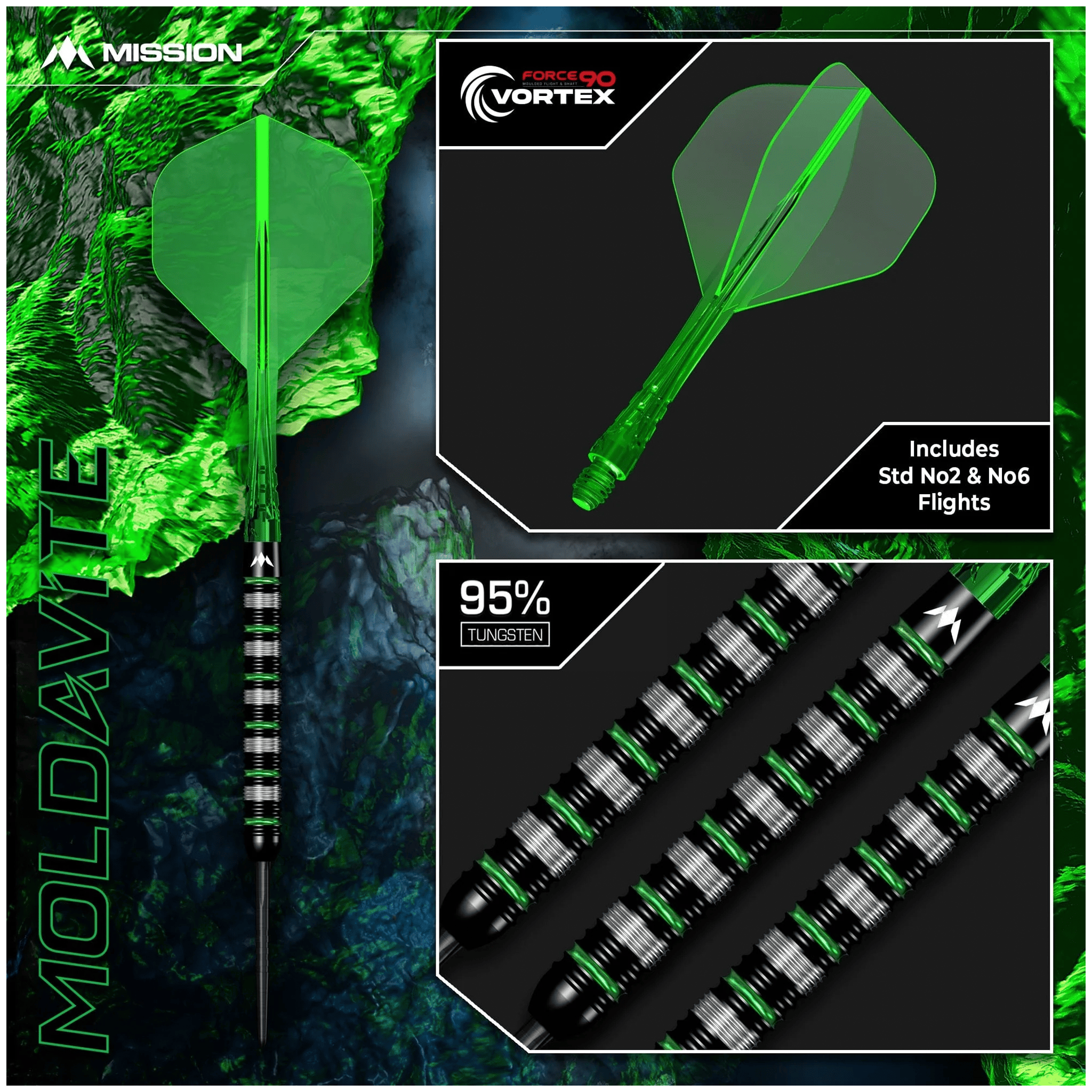 Mission Moldavite - 95% Tungsten Steel Tip Darts Darts
