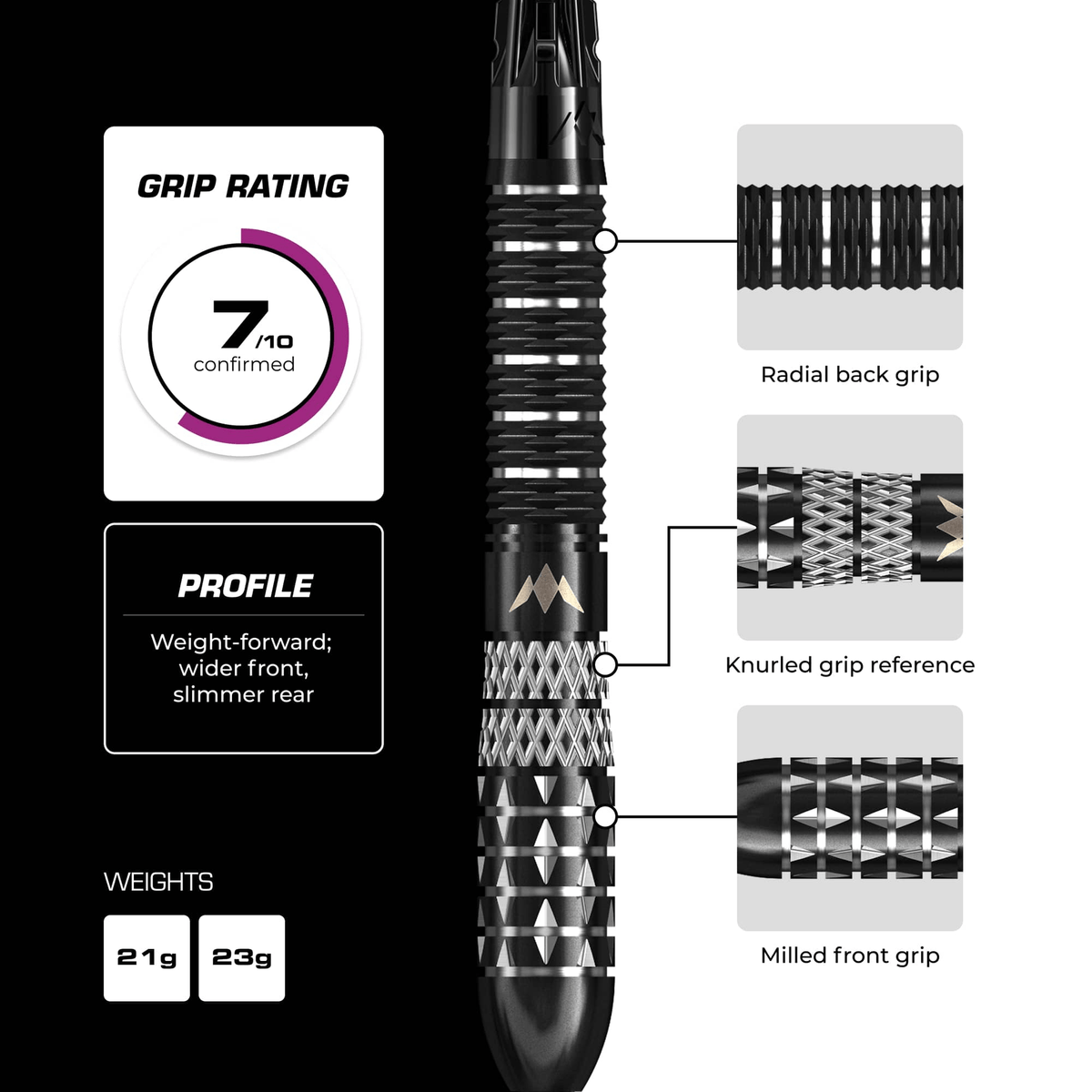 Mission Quantum R2.5 Rapid Point - 95% Tungsten Steel Tip Darts Darts