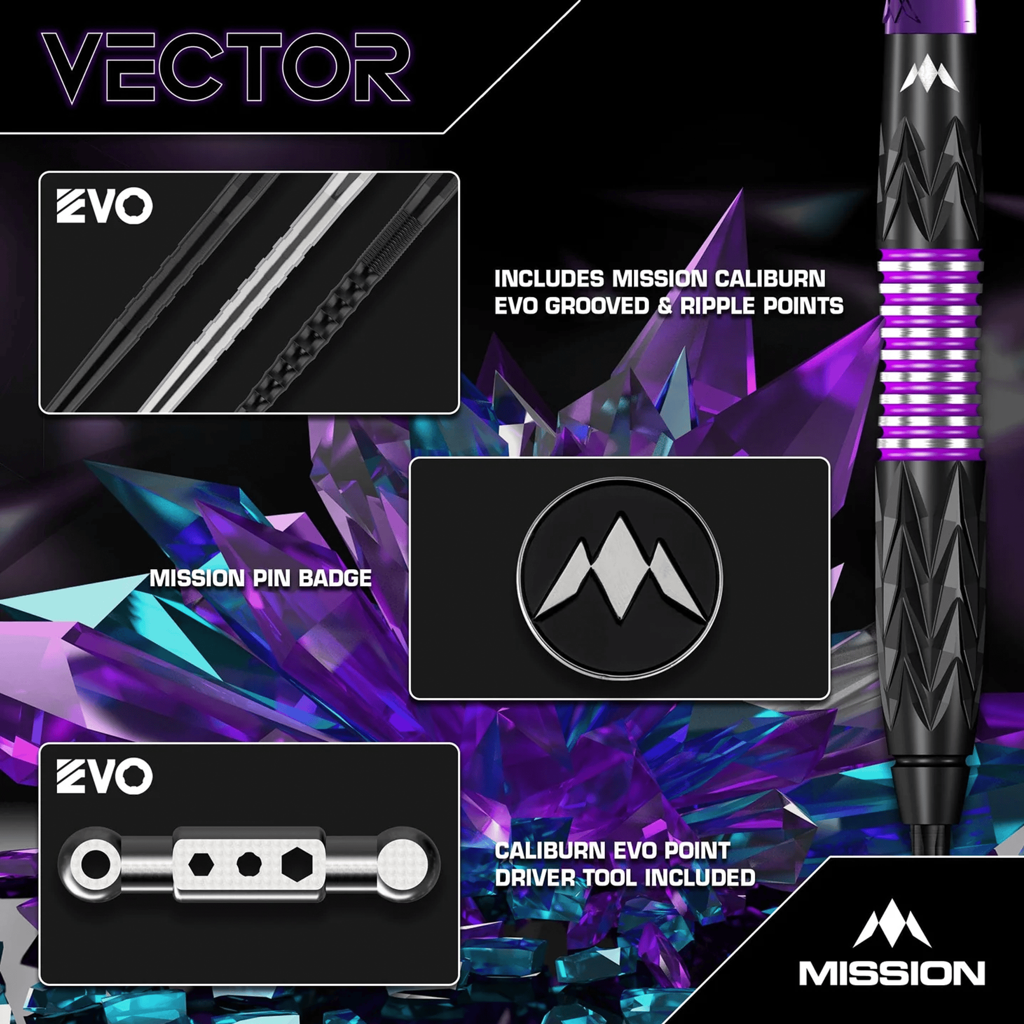 Mission Vector - 95% Tungsten Steel Tip Darts Darts