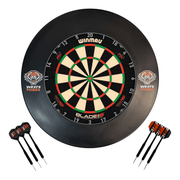 NRL Blade 6 Dartboard, Official NRL Surround & Darts - Complete Darts Set Blade 6 Triple Core / West Sydney Tigers Boards