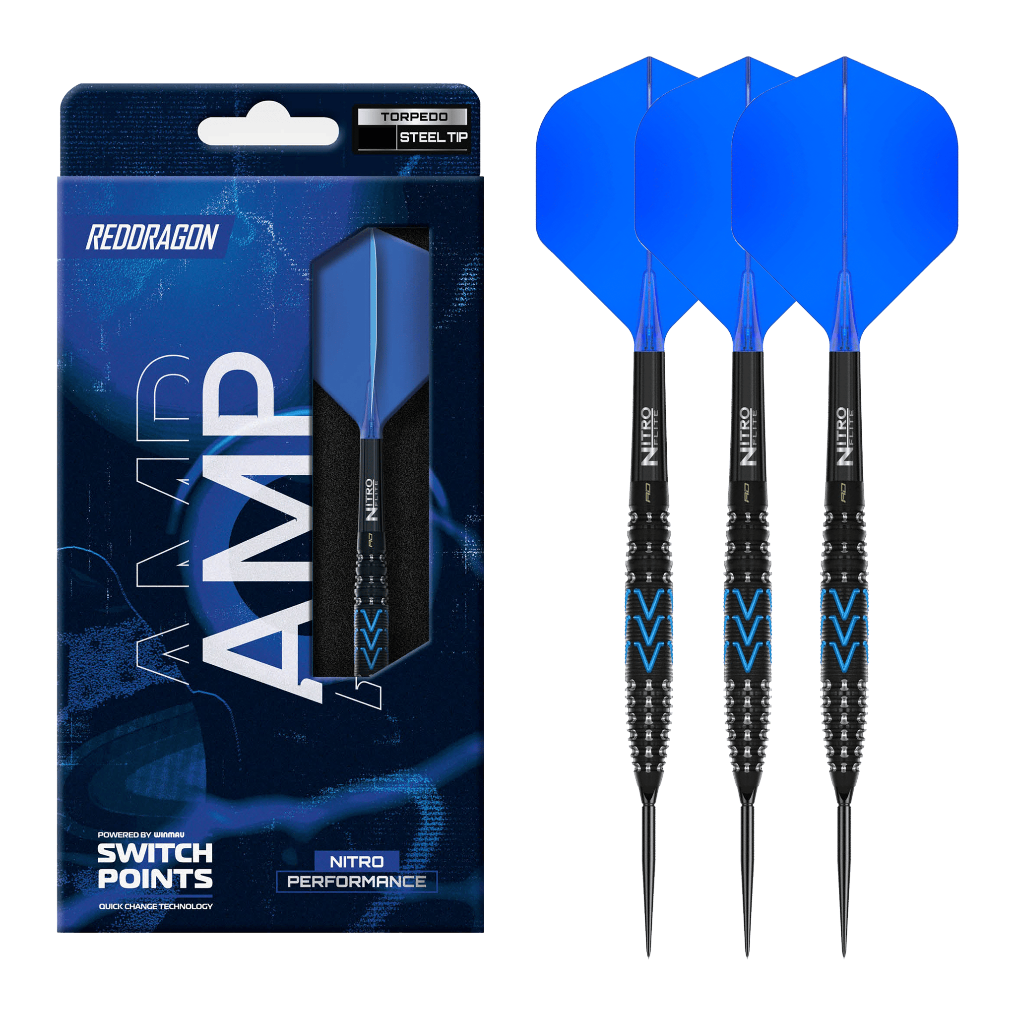 Red Dragon Amp Torpedo Switch Point - 90% Steel Tip Darts 24 Grams Darts