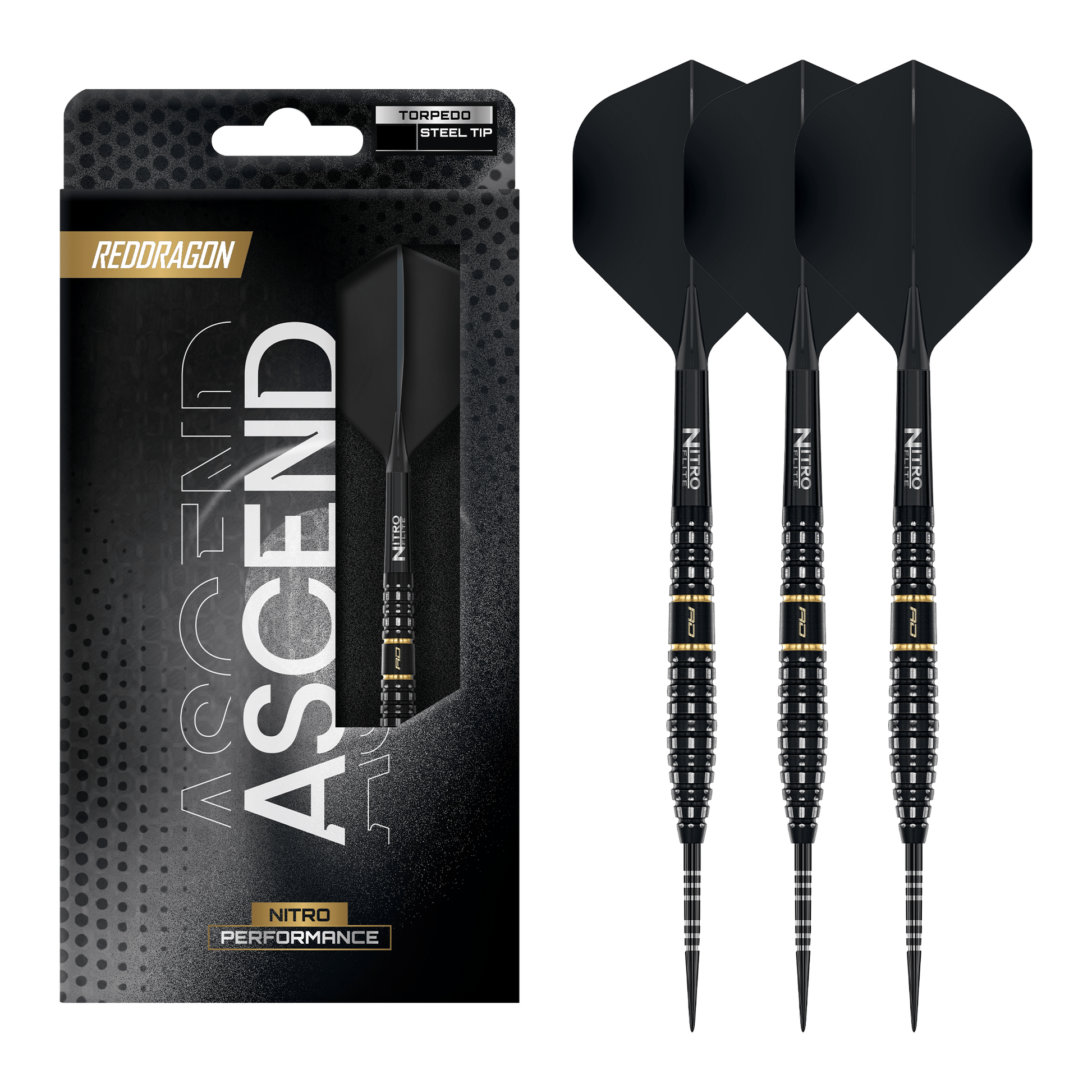 Red Dragon Ascend Torpedo - 90% Tungsten Steel Tip Darts 23 Grams Darts