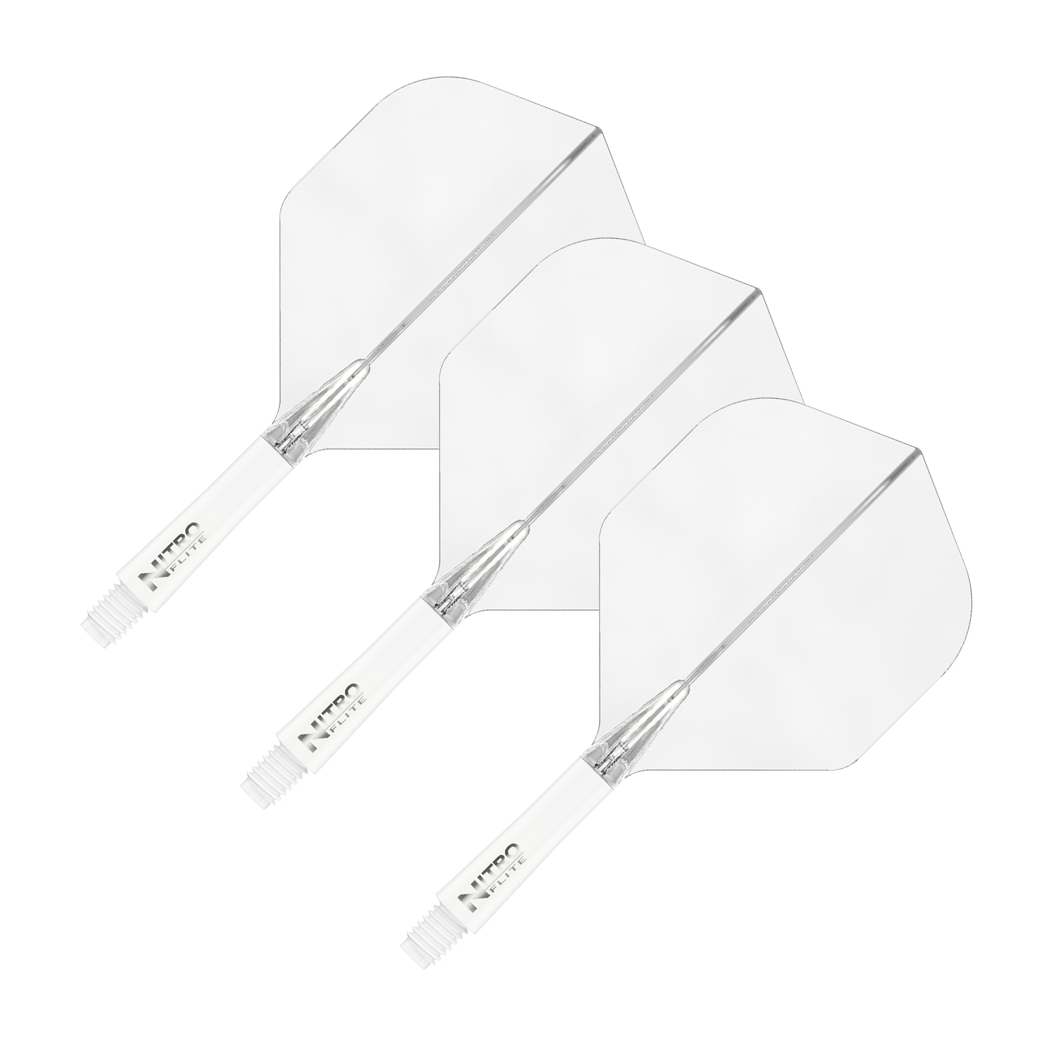 Red Dragon Nitro Flite - All In One Flight & Shaft No. 2 / Short (22mm) / White & Clear Flights & Shafts