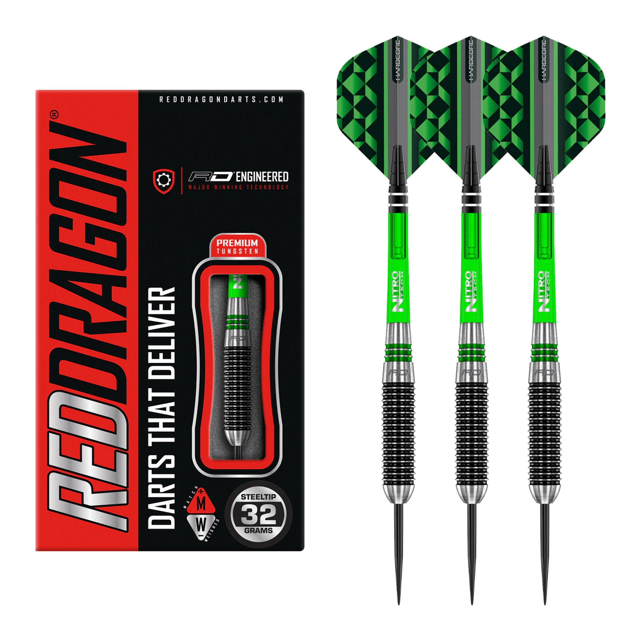 Red Dragon Titan 2 - 85% Tungsten Steel Tip Darts 32 Grams Darts