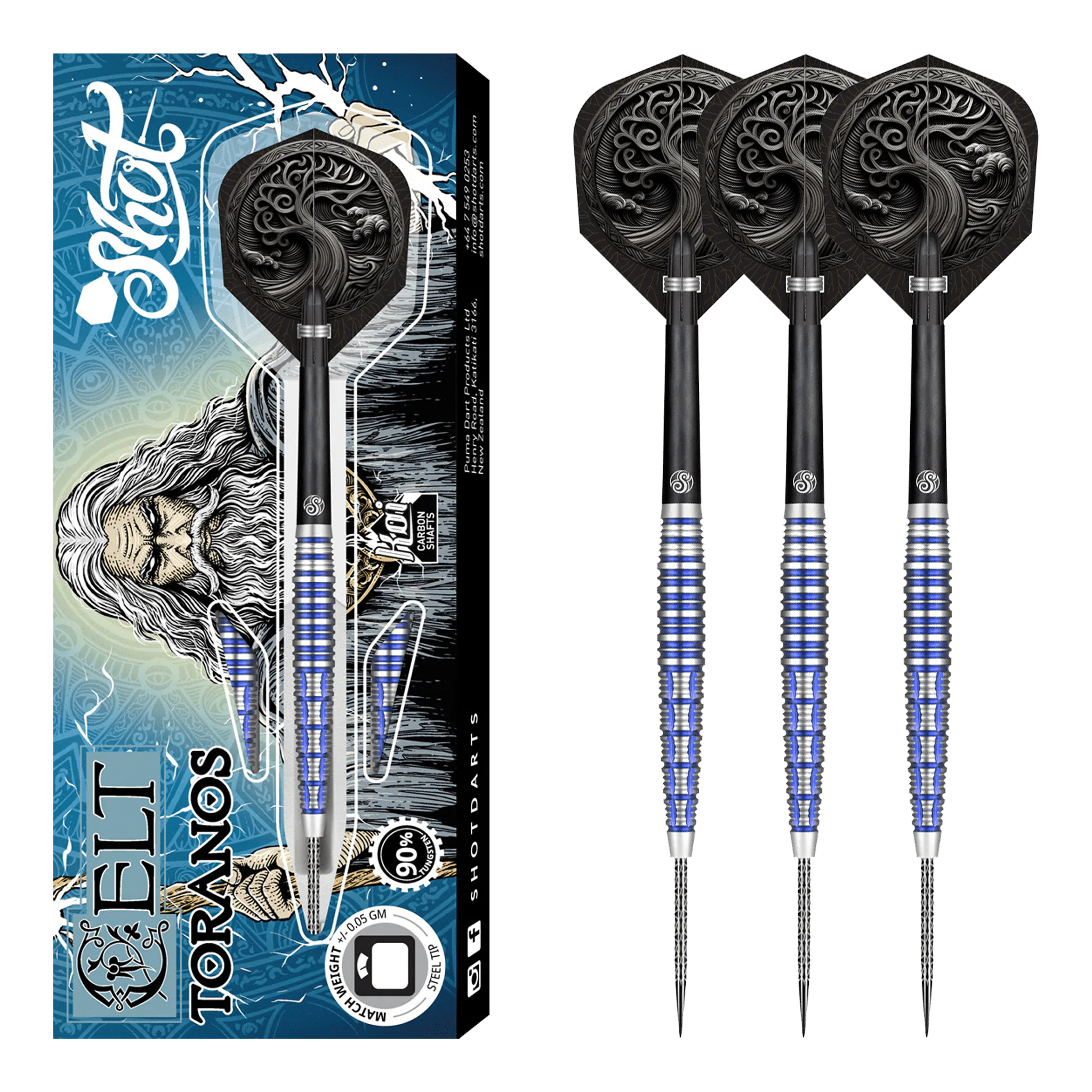 Shot Celt Toranos - 90% Tungsten Steel Tip Darts 23 Grams Darts