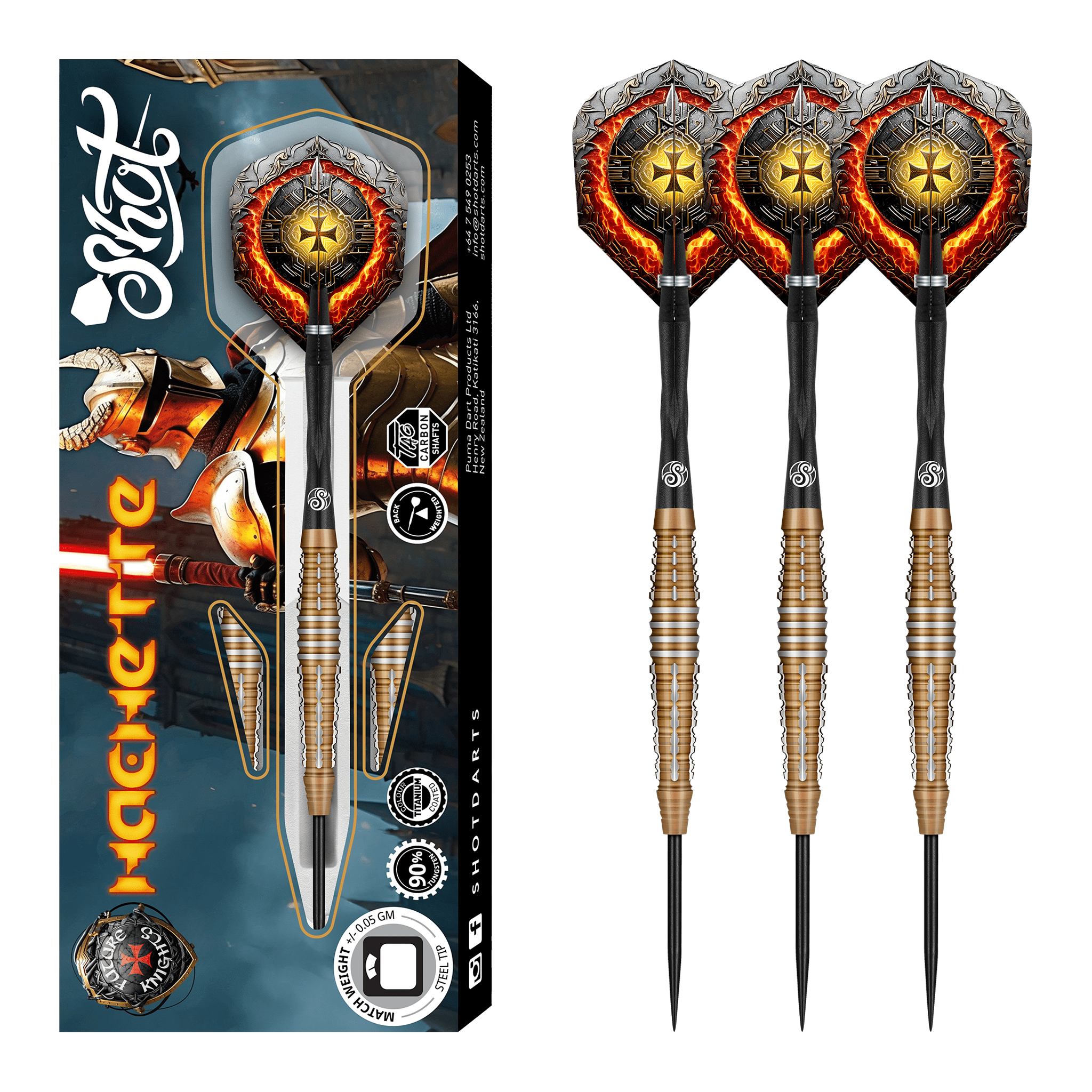 Shot Future Knights Hachette - 90% Tungsten Steel Tip Darts 23 Grams Darts