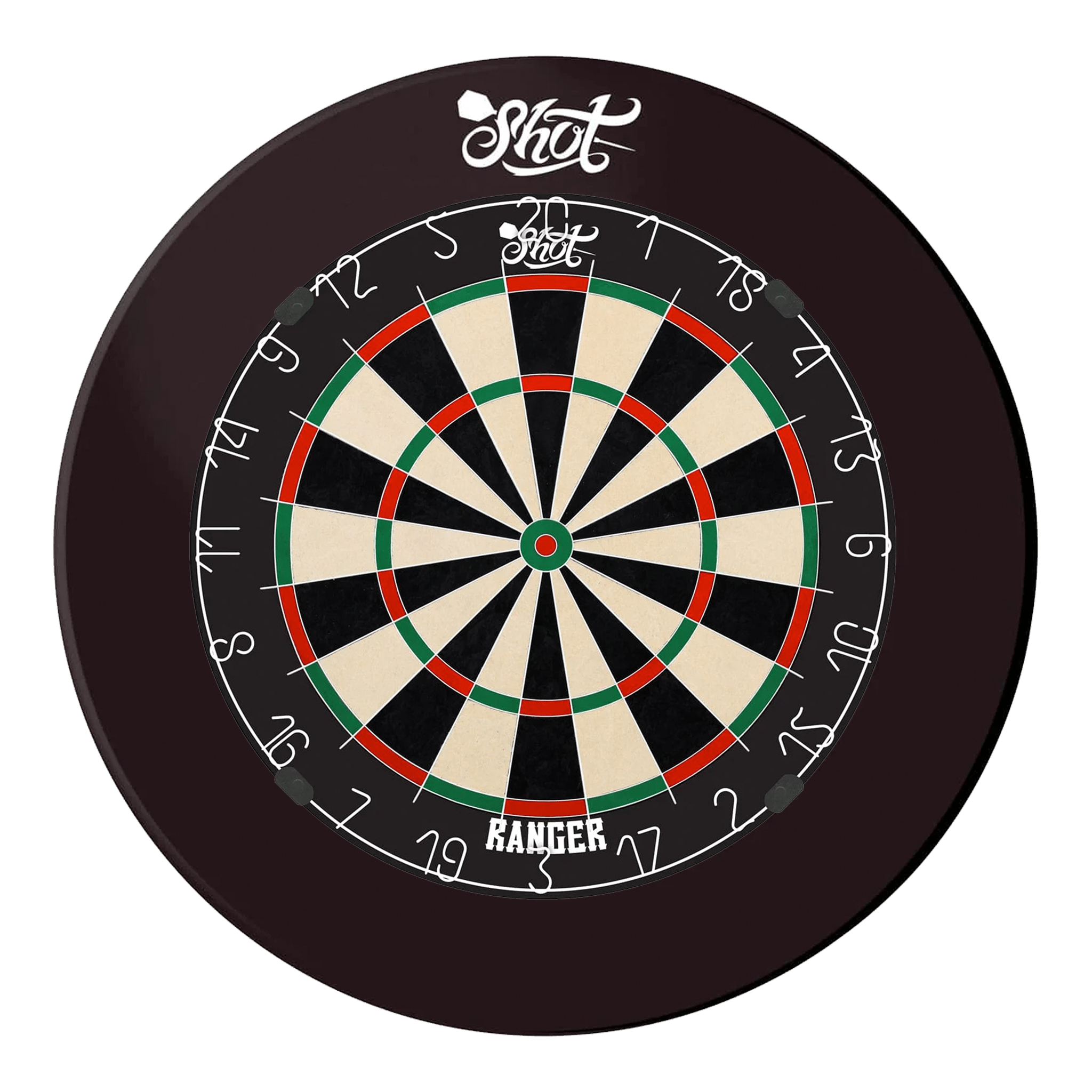 Shot Ranger Dartboard & One Piece Surround Bundle Bandit / Black Boards