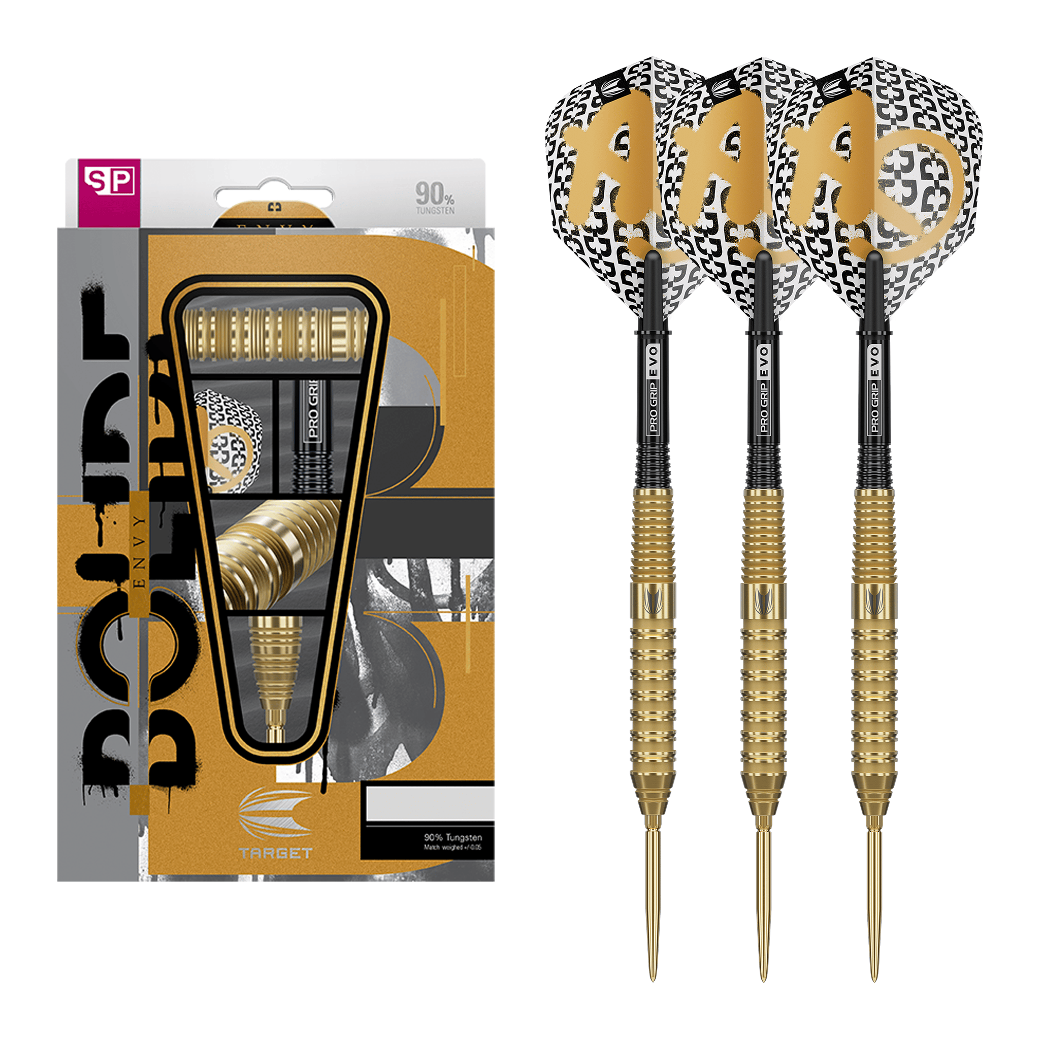 Target Bolide Envy 02 Swiss Point - 90% Tungsten Steel Tip Darts 22 Grams Darts