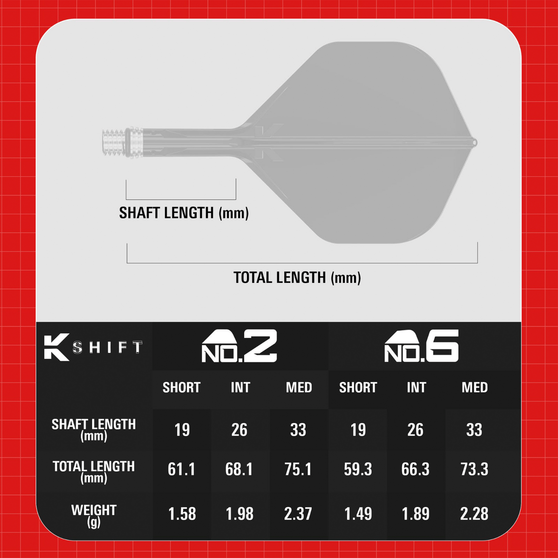 Target K-Shift - All In One Flight & Shaft Flights & Shafts