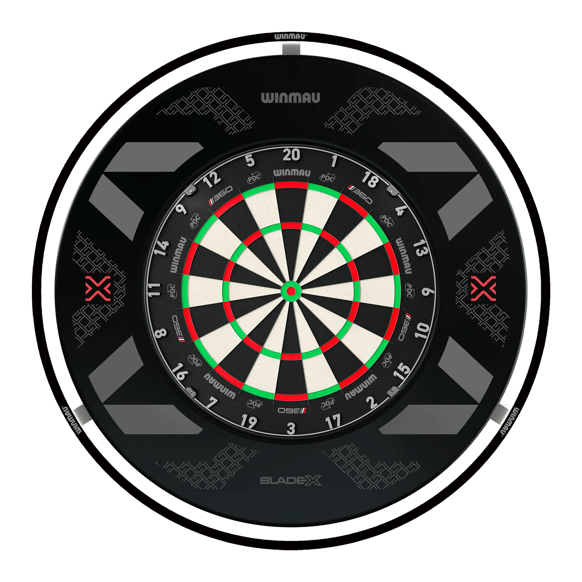 Winmau Blade 360 Dartboard, Surround & Black Plasma Light Bundle Blade 360 / Blade X / Winmau Plasma Black Boards