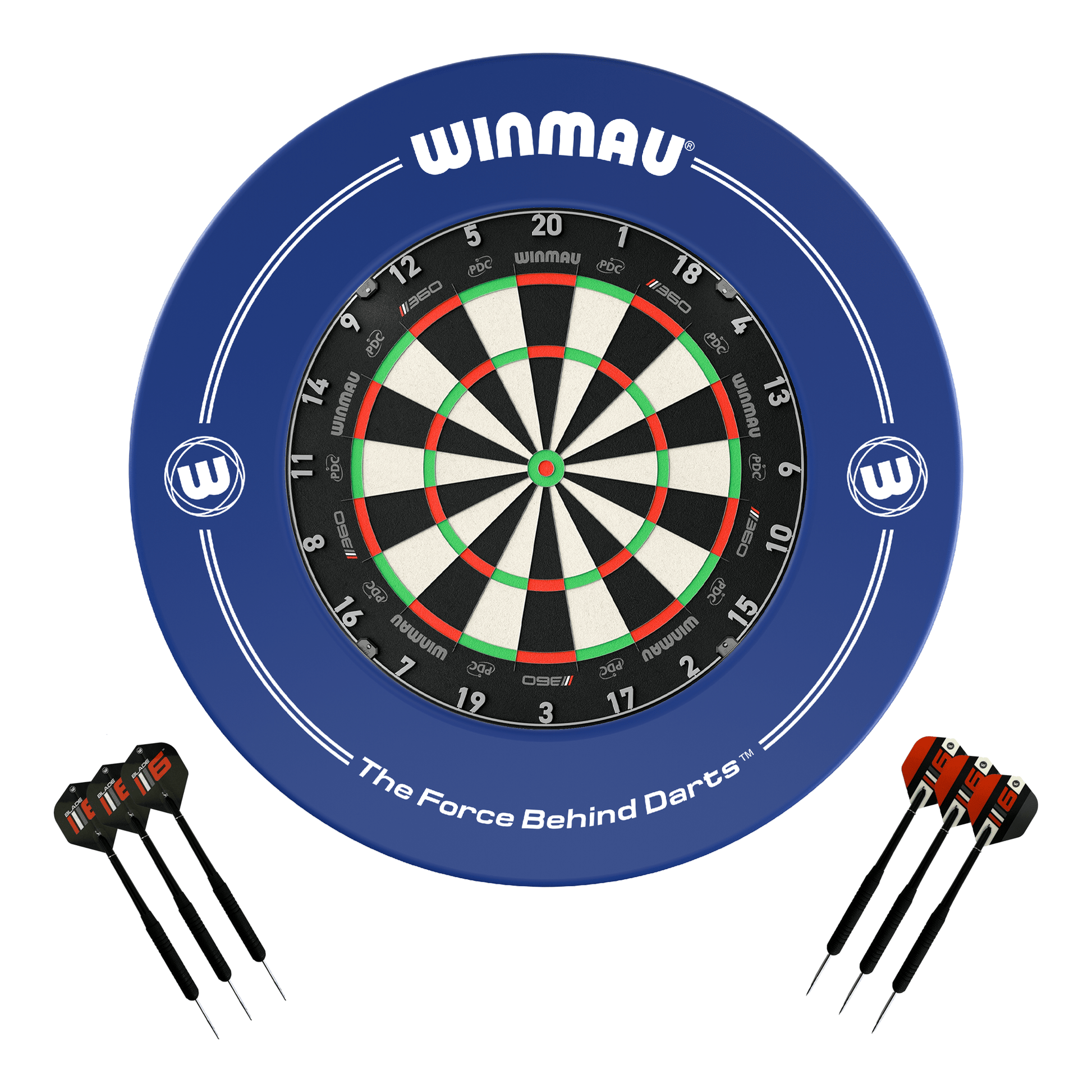 Winmau Blade 360 Dartboard, Surround & Darts - Complete Darts Set Blade 360 / Blue Boards