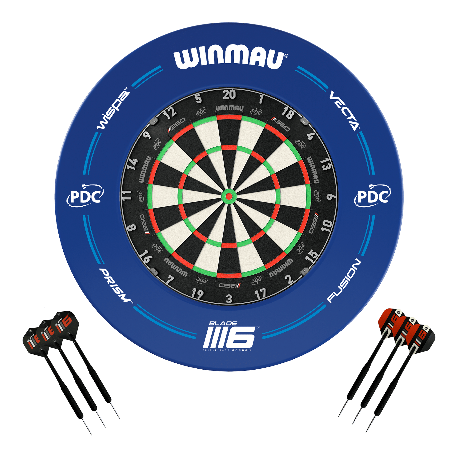 Winmau Blade 360 Dartboard, Surround & Darts - Complete Darts Set Boards