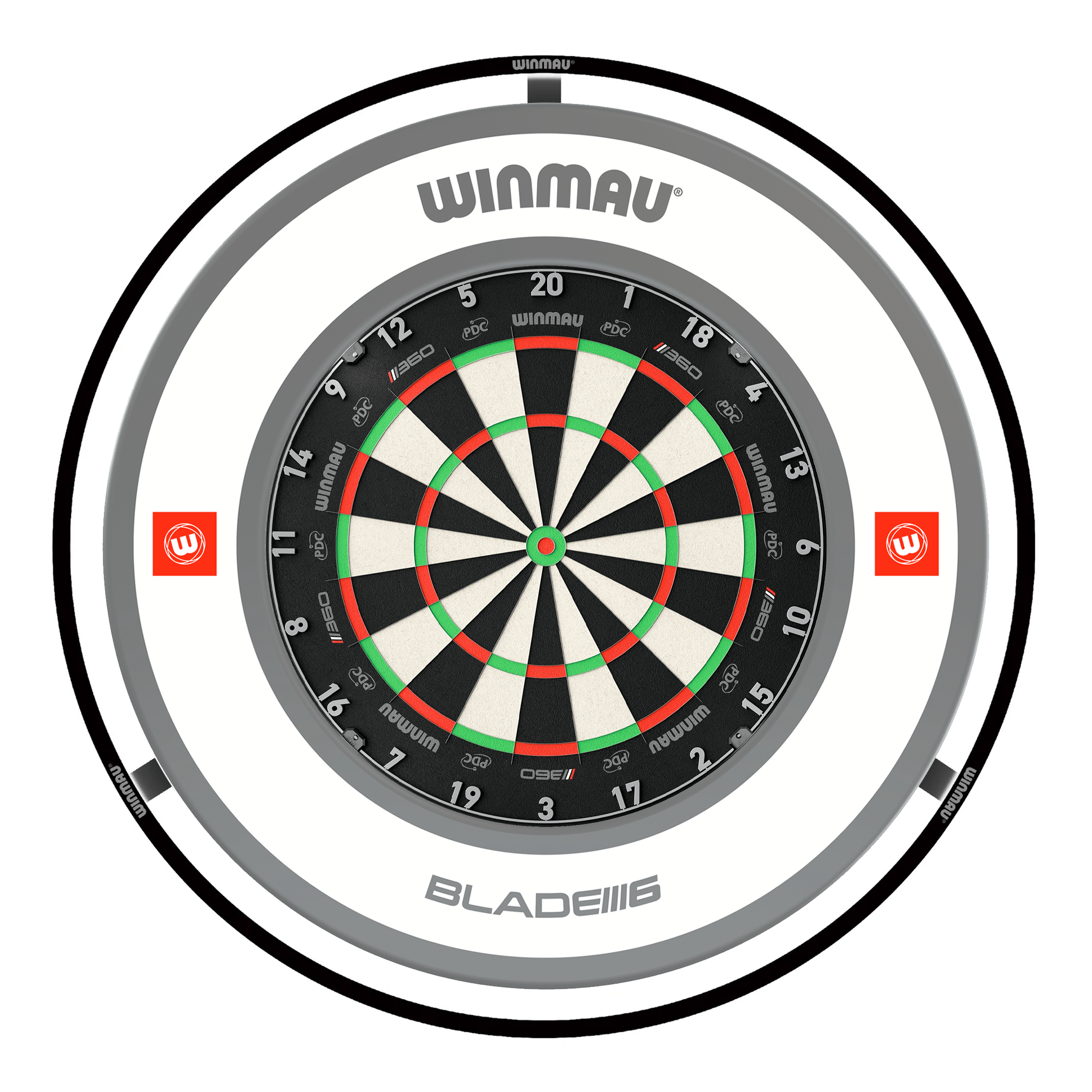 Winmau Blade 360 Dartboard, Surround & Plasma Light Bundle Dartboard Bundles