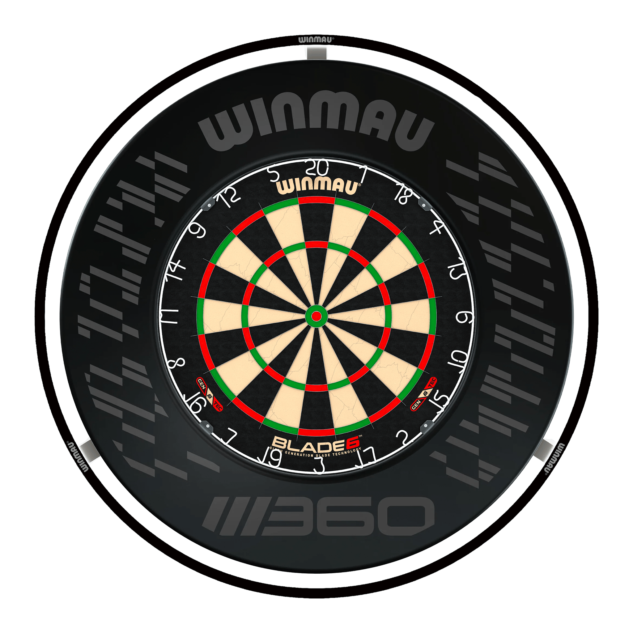 Winmau Blade 6 Dartboard, Surround & Black Plasma Light Bundle Blade 6 / Blade 360 / Winmau Plasma Black Boards
