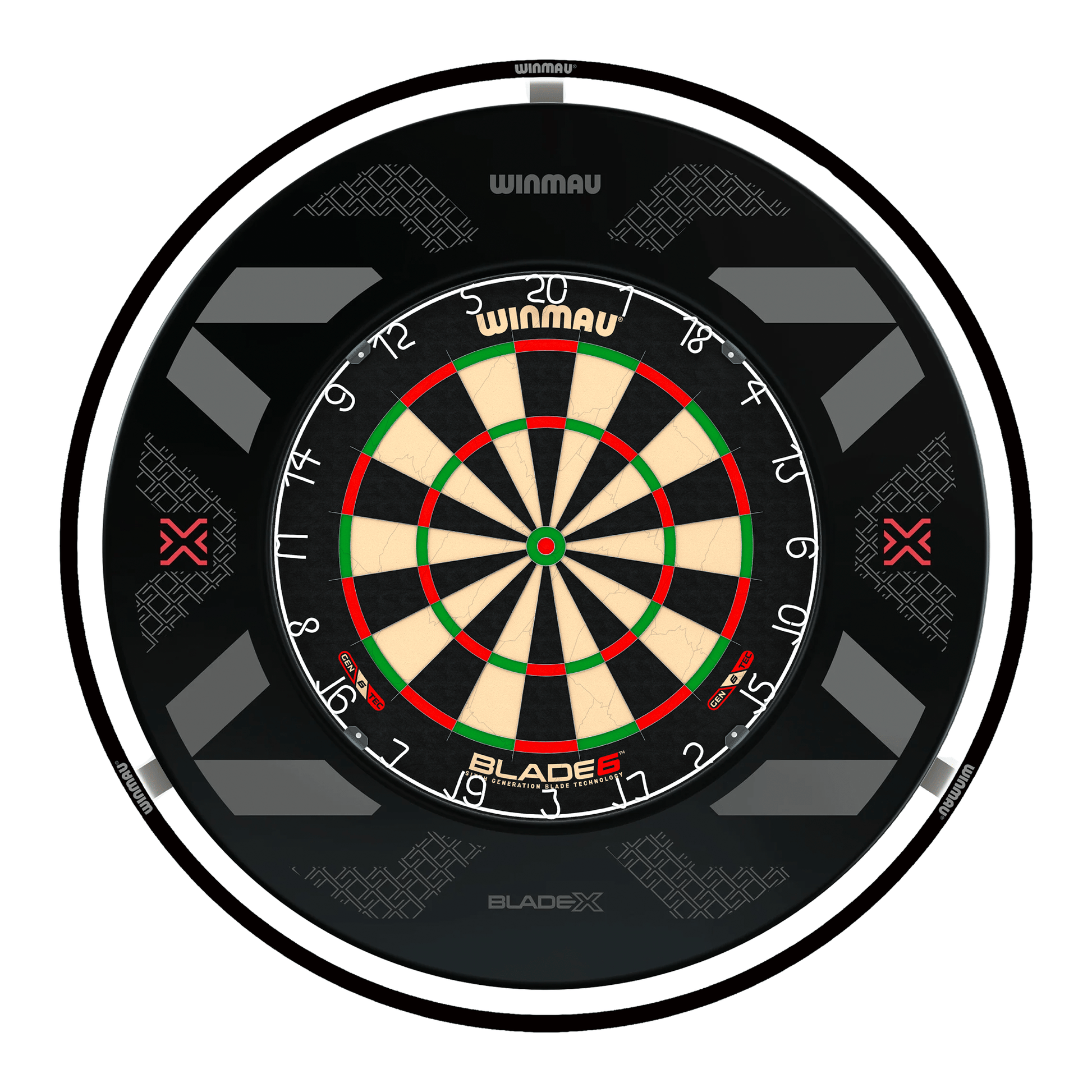 Winmau Blade 6 Dartboard, Surround & Black Plasma Light Bundle Blade 6 / Blade X / Winmau Plasma Black Boards