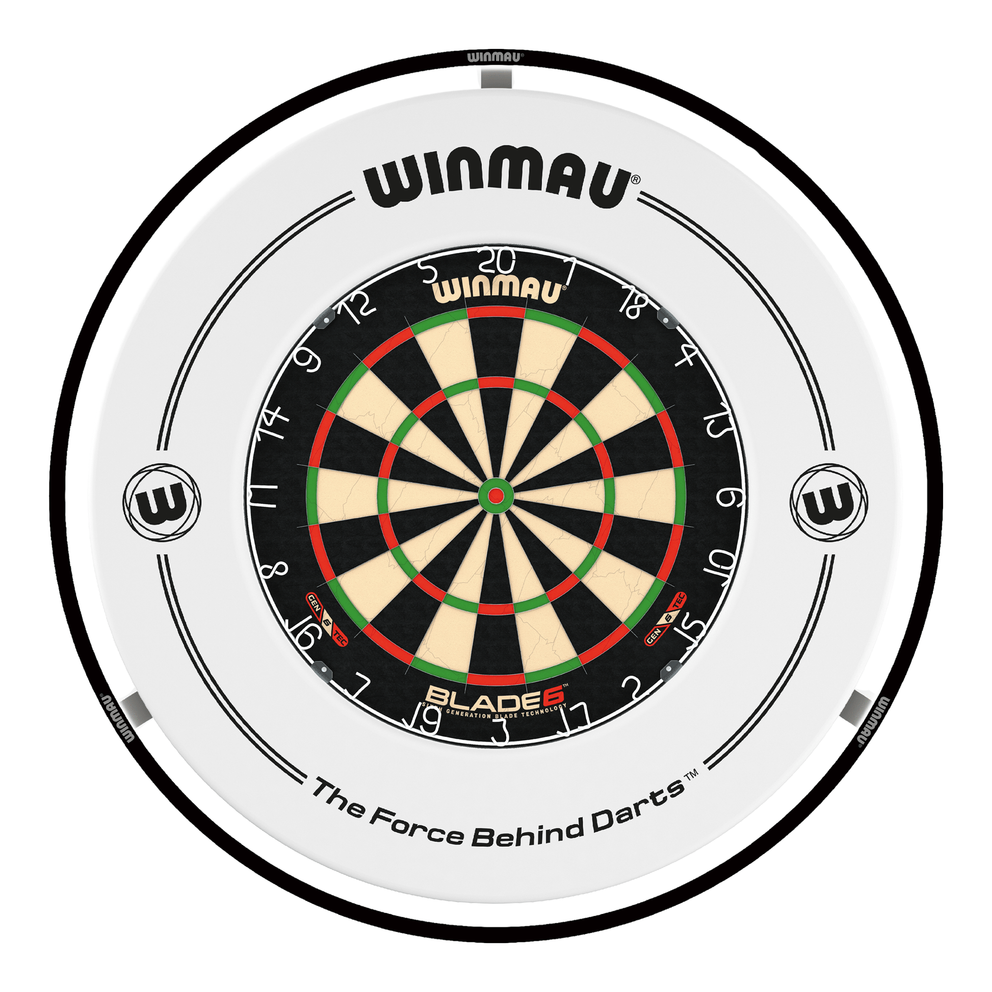 Winmau Blade 6 Dartboard, Surround & Black Plasma Light Bundle Blade 6 / White / Winmau Plasma Black Boards
