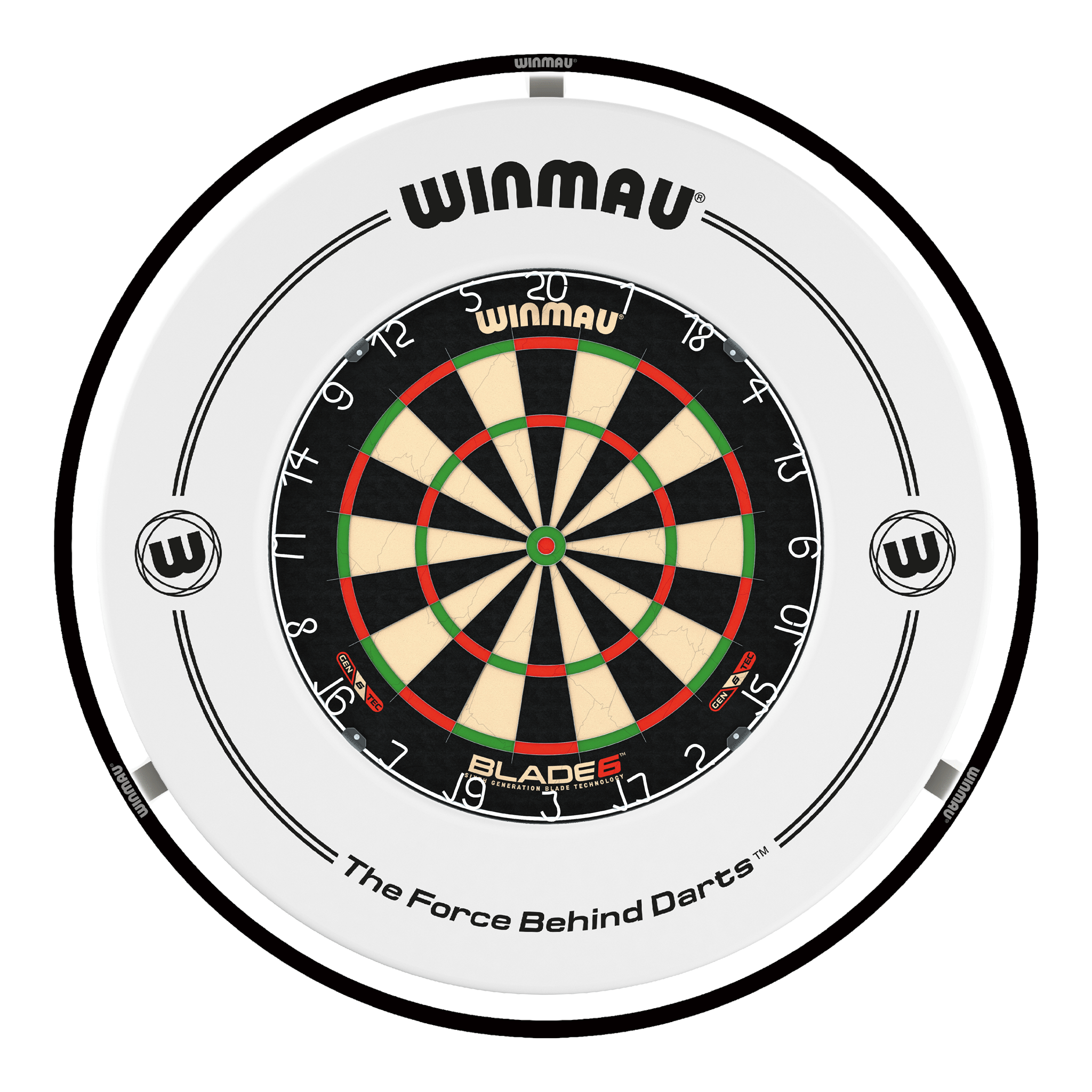 Winmau Blade 6 Dartboard, Surround & Black Plasma Light Bundle Blade 6 / White / Winmau Plasma Black Boards