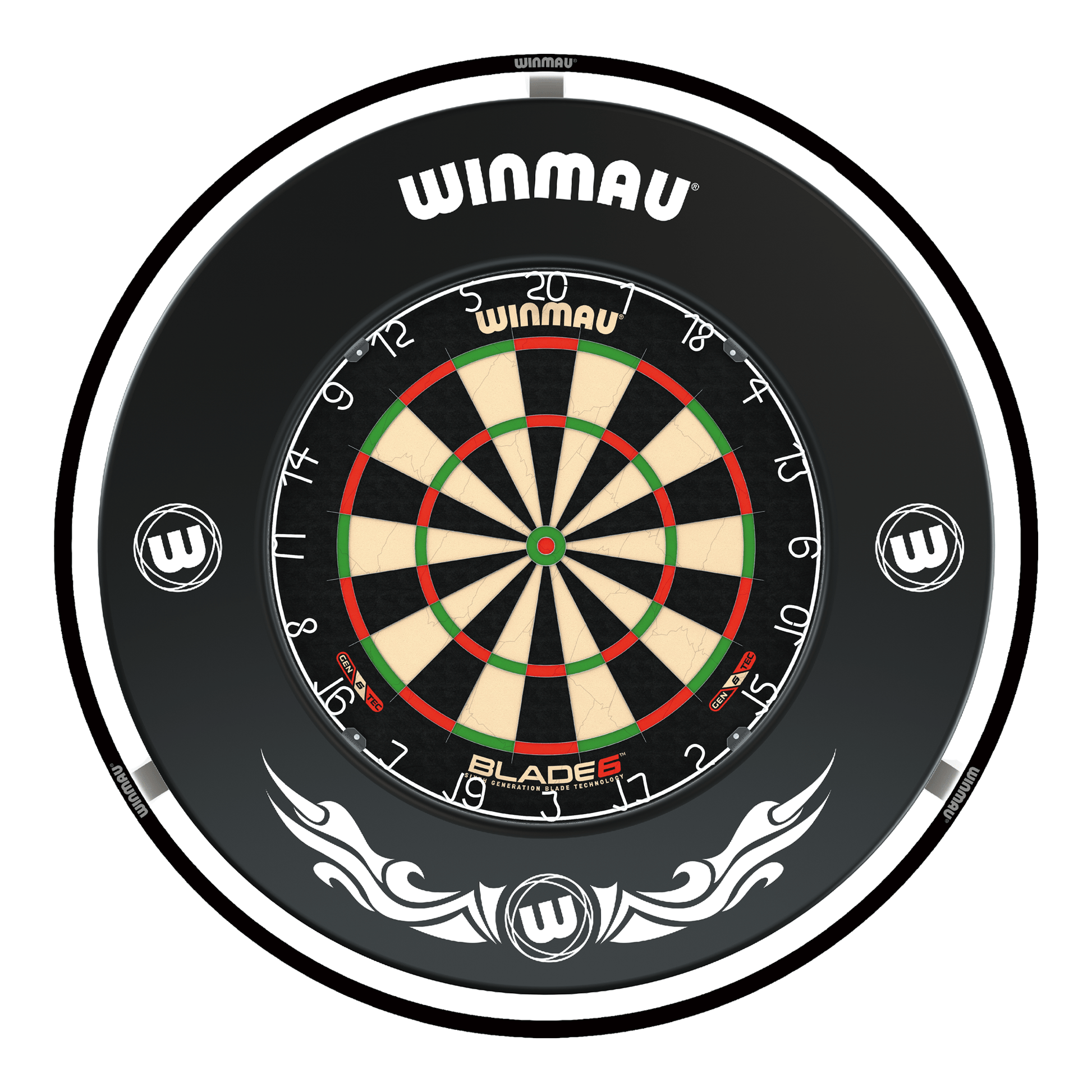 Winmau Blade 6 Dartboard, Surround & Black Plasma Light Bundle Blade 6 / Xtreme / Winmau Plasma Black Boards