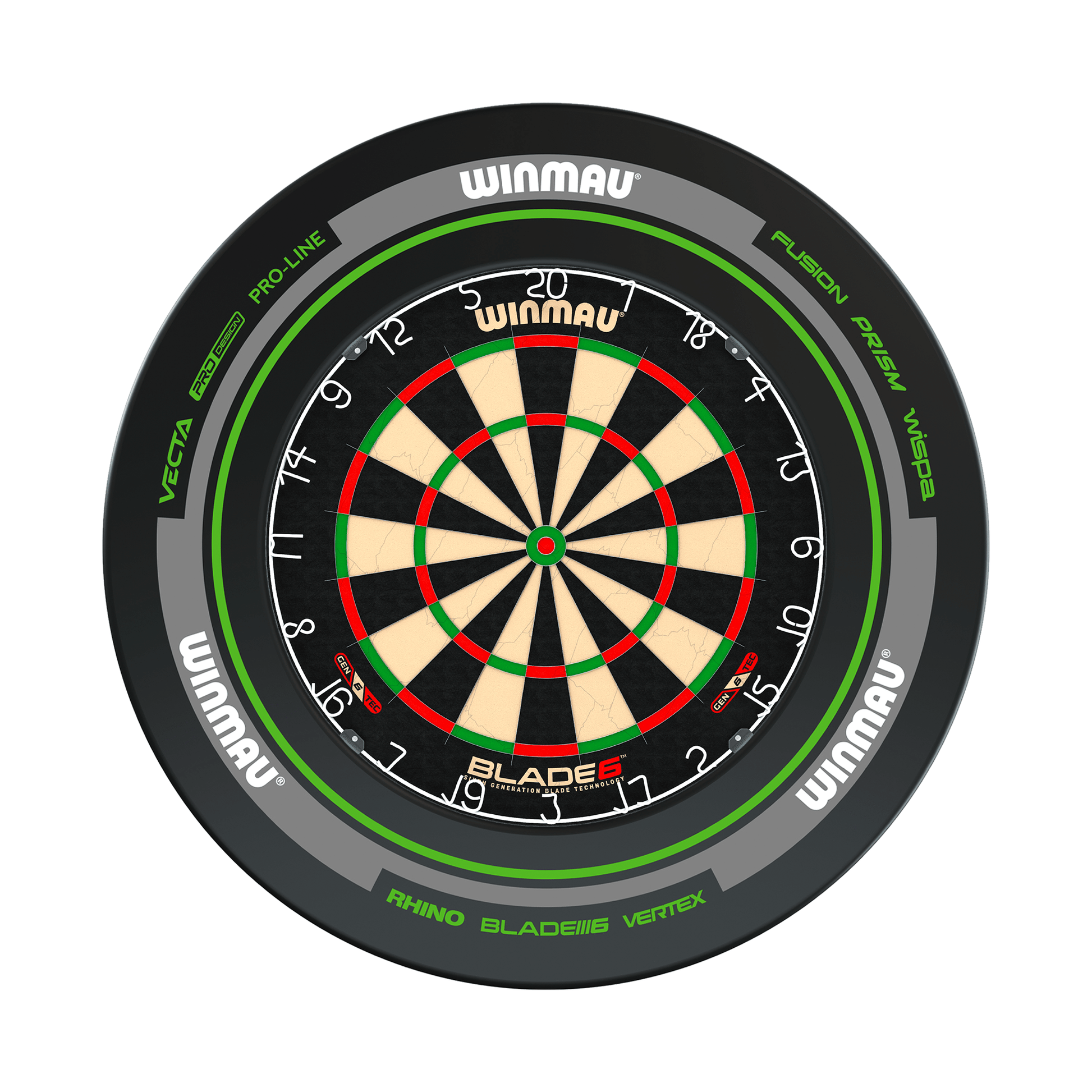 Winmau Blade 6 Dartboard & Surround Bundle Blade 6 / Advance Black/Green Boards