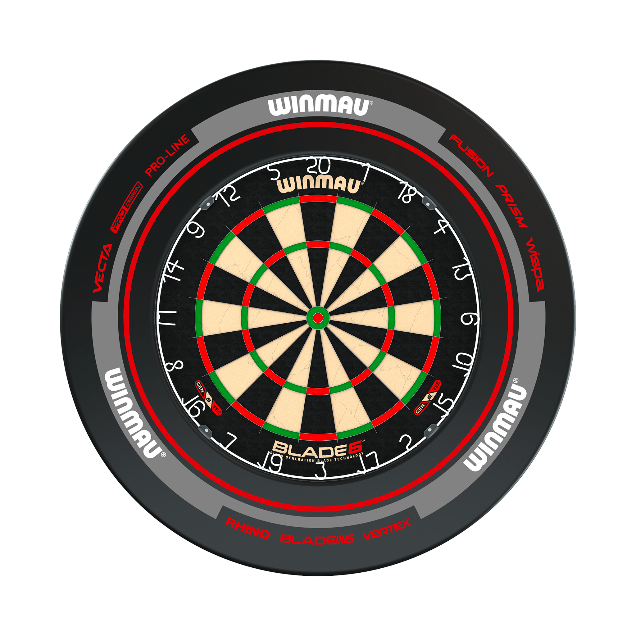 Winmau Blade 6 Dartboard & Surround Bundle Blade 6 / Advance Black/Red Boards