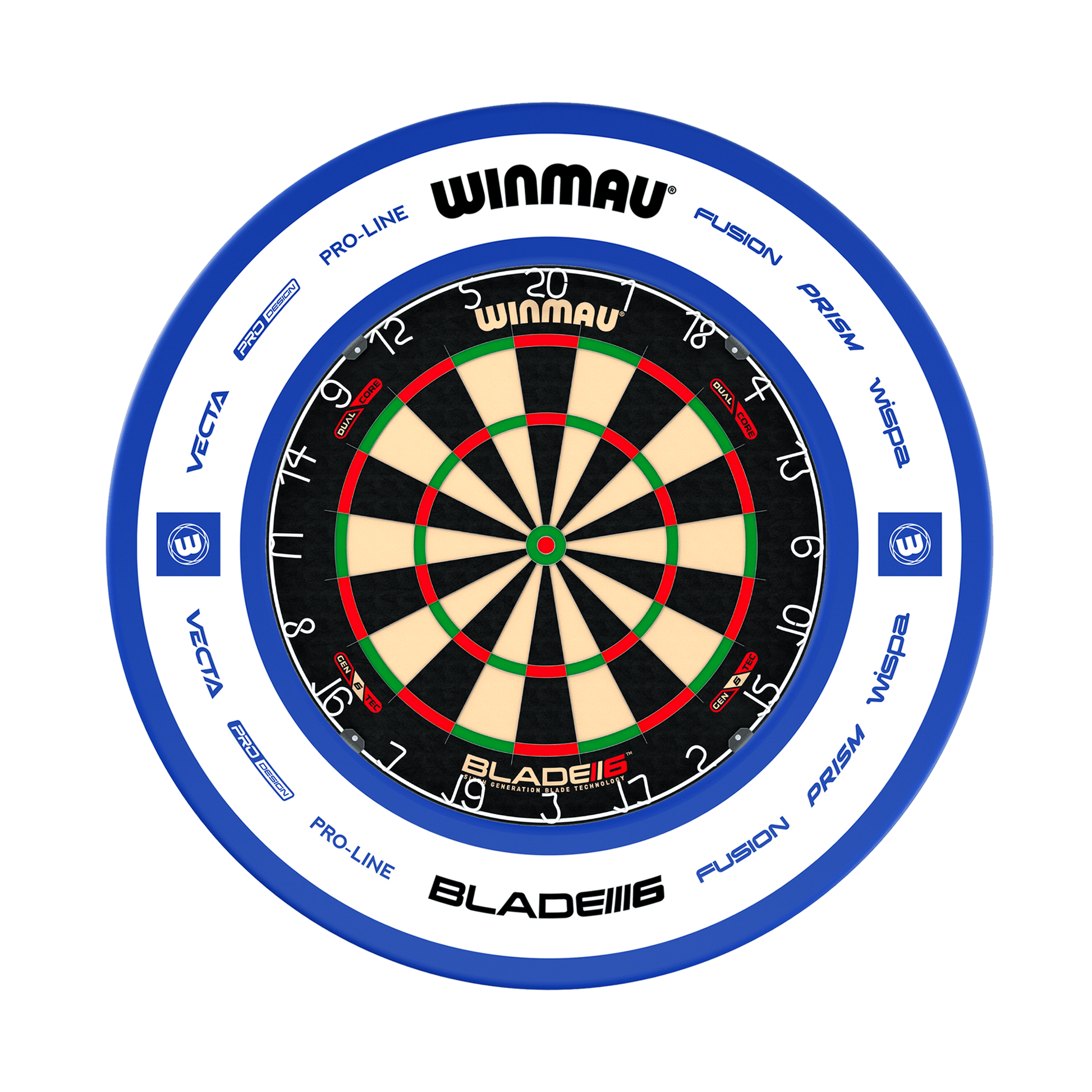 Winmau Blade 6 Dartboard & Surround Bundle Blade 6 Dual Core / Pro 2.0 Blue Boards