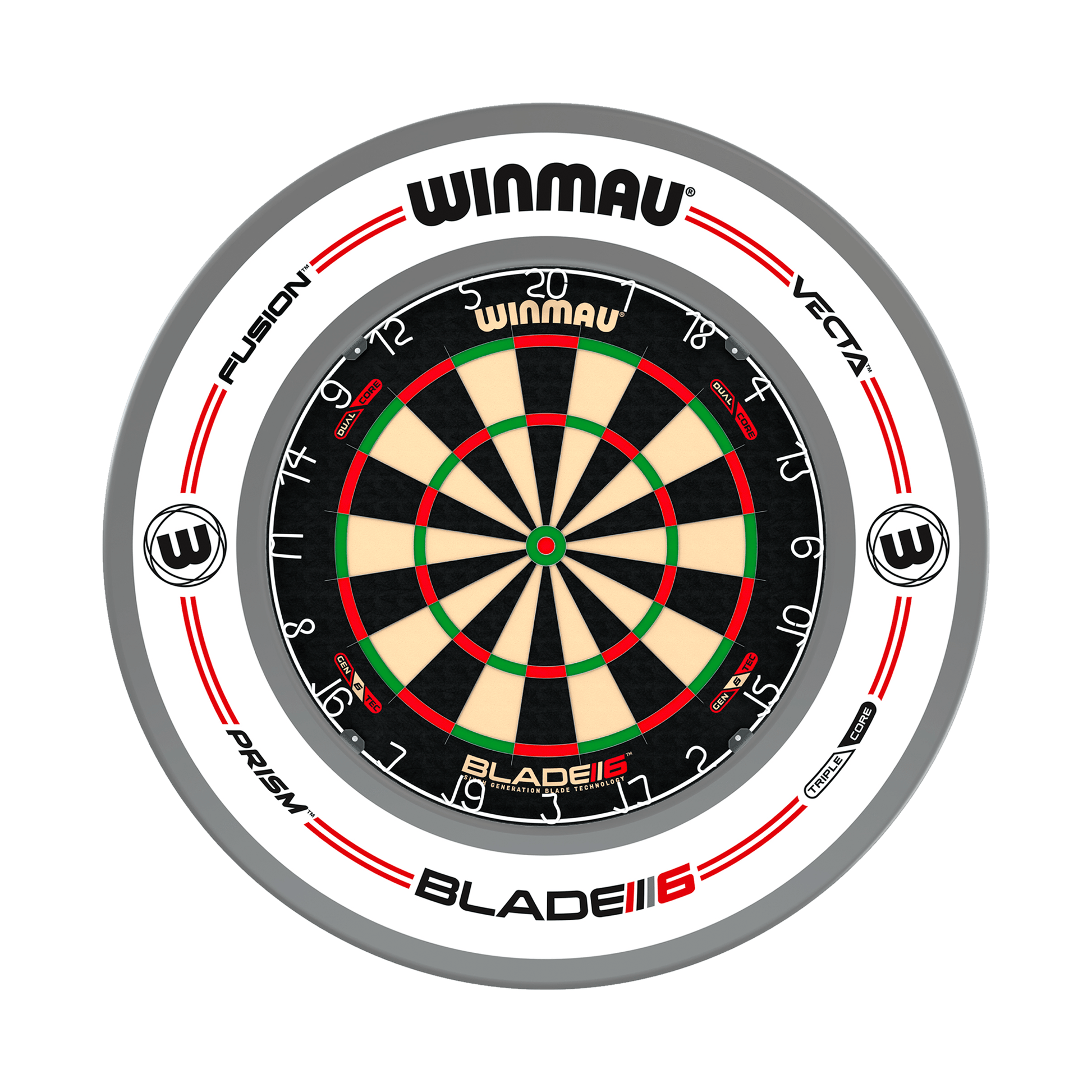 Winmau Blade 6 Dartboard & Surround Bundle Blade 6 Dual Core / Pro-Line White Boards