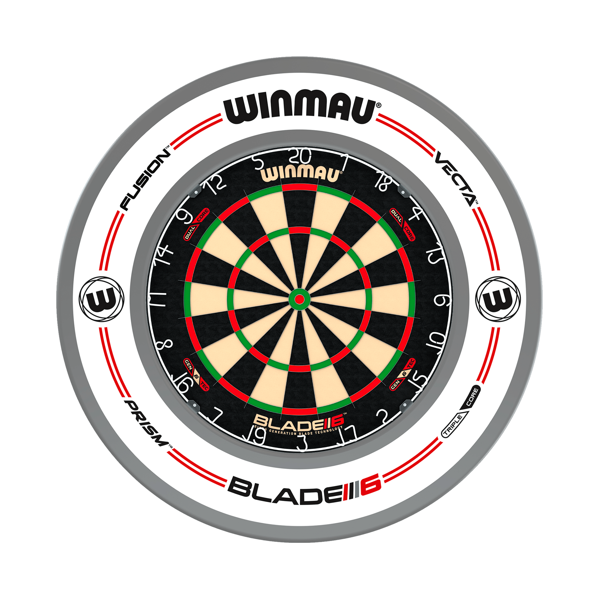 Winmau Blade 6 Dartboard & Surround Bundle Blade 6 Dual Core / Pro-Line White Boards