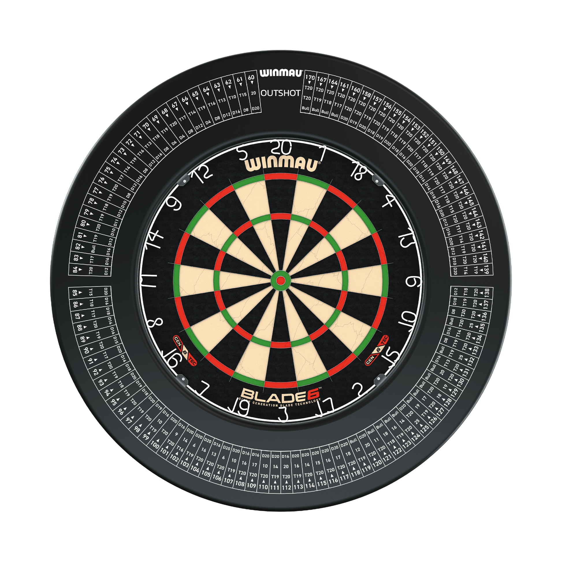 Winmau Blade 6 Dartboard & Surround Bundle Blade 6 / Out Shot Boards