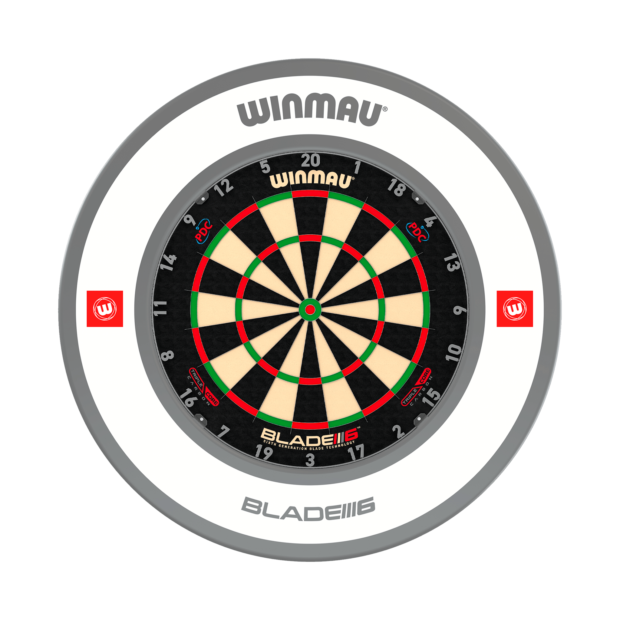 Winmau Blade 6 Dartboard & Surround Bundle Blade 6 Triple Core / Pro 1.0 White Boards