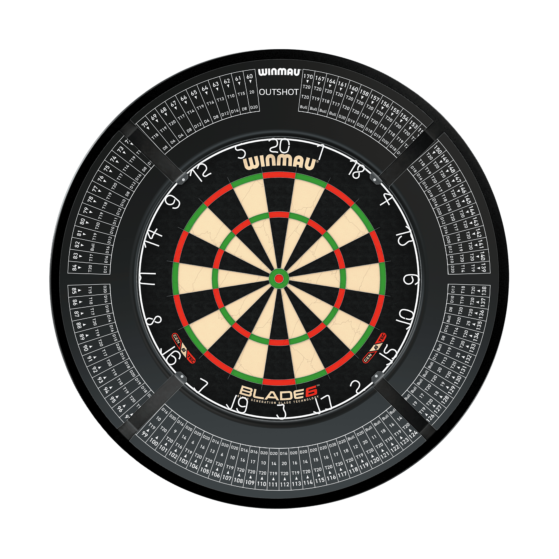 Winmau Blade 6 Dartboard, Surround & Corona Light Bundle Blade 6 / Out Shot / Target Corona Vision Boards