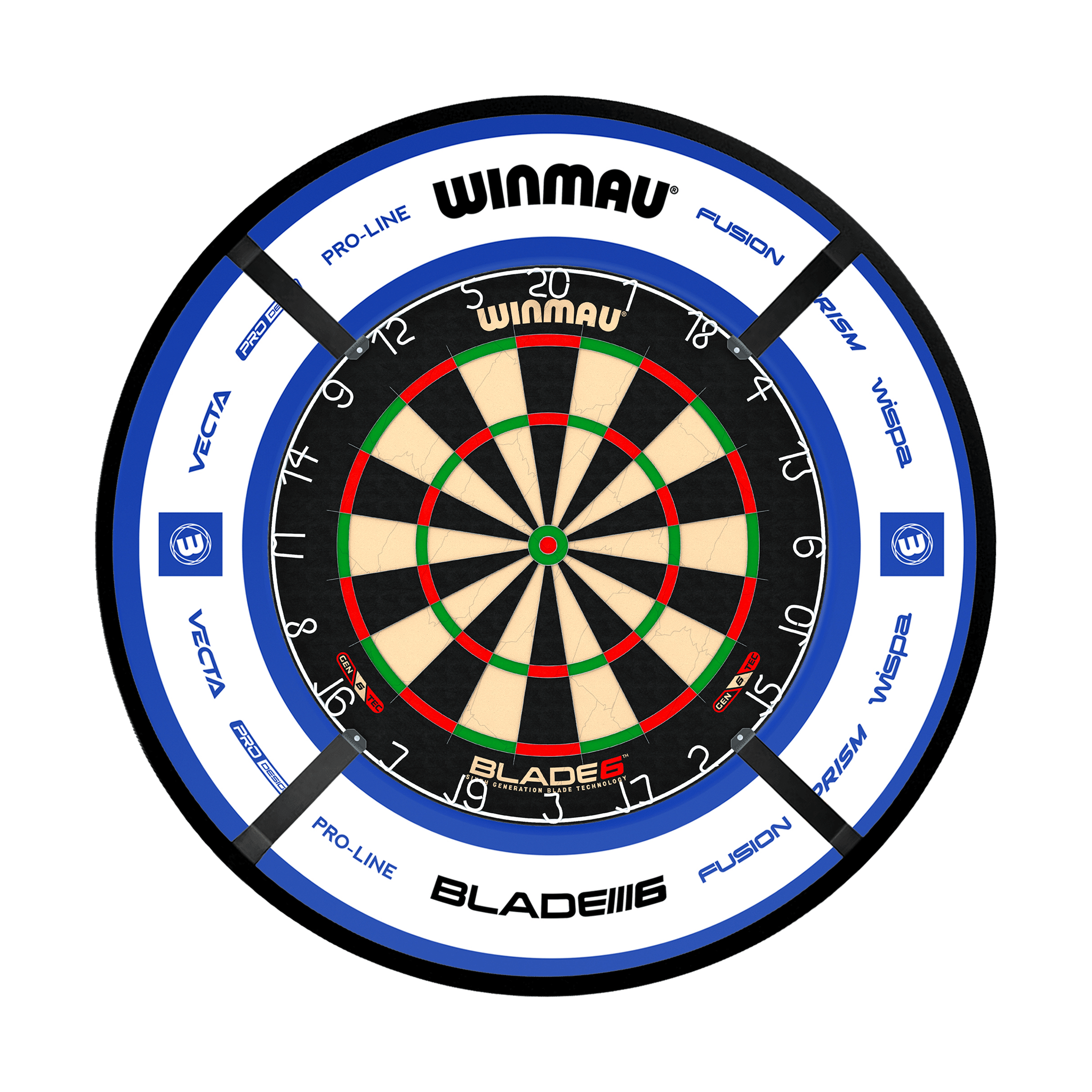 Winmau Blade 6 Dartboard, Surround & Corona Light Bundle Blade 6 / Pro 2.0 Blue / Target Corona Vision Boards