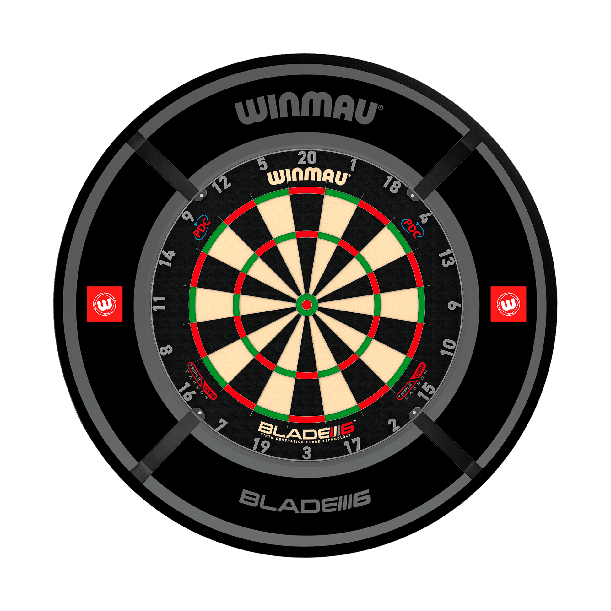 Winmau Blade 6 Dartboard, Surround & Corona Light Bundle Blade 6 Triple Core / Pro 1.0 Black / Target Corona Vision Boards