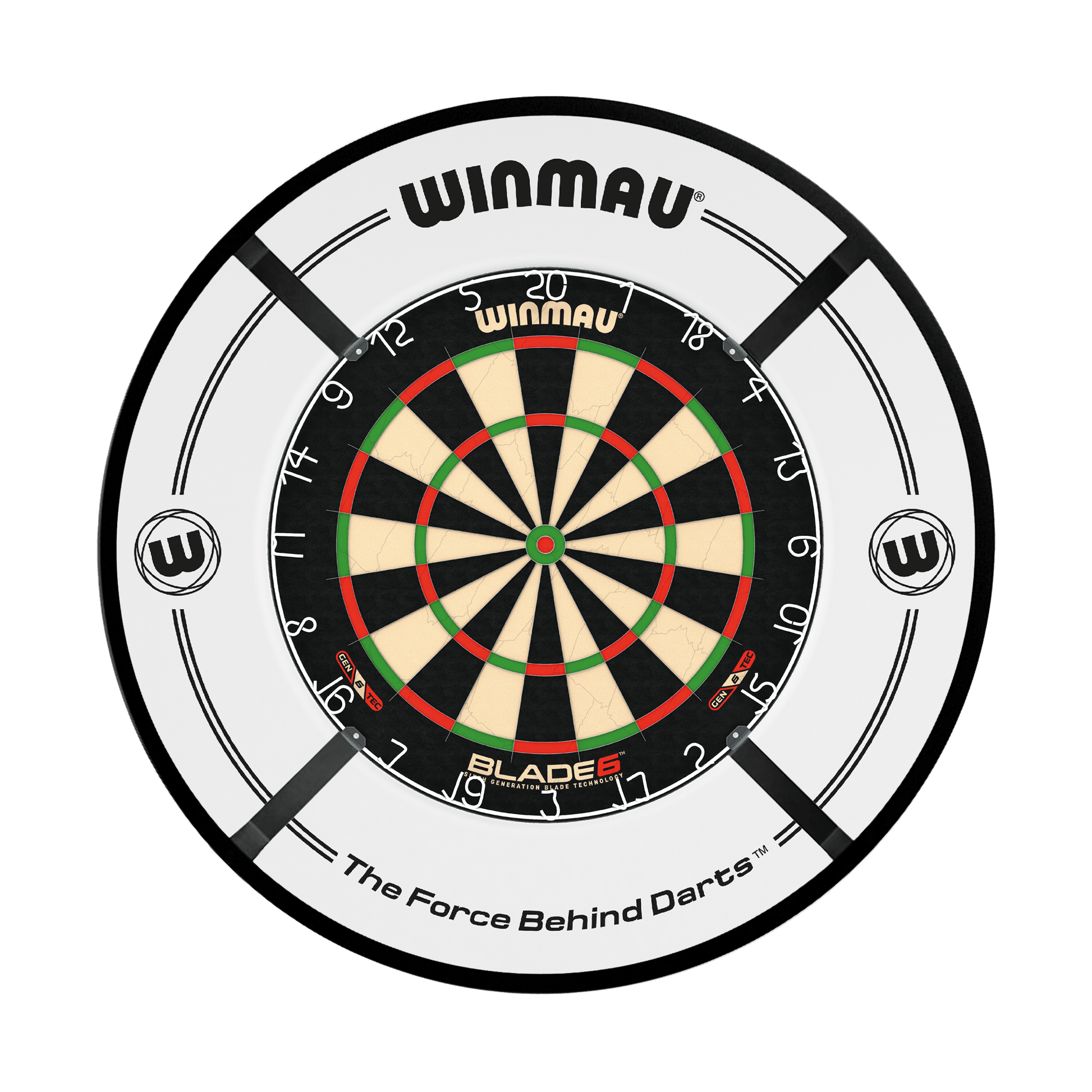 Winmau Blade 6 Dartboard, Surround & Corona Light Bundle Blade 6 / White / Target Corona Vision Boards