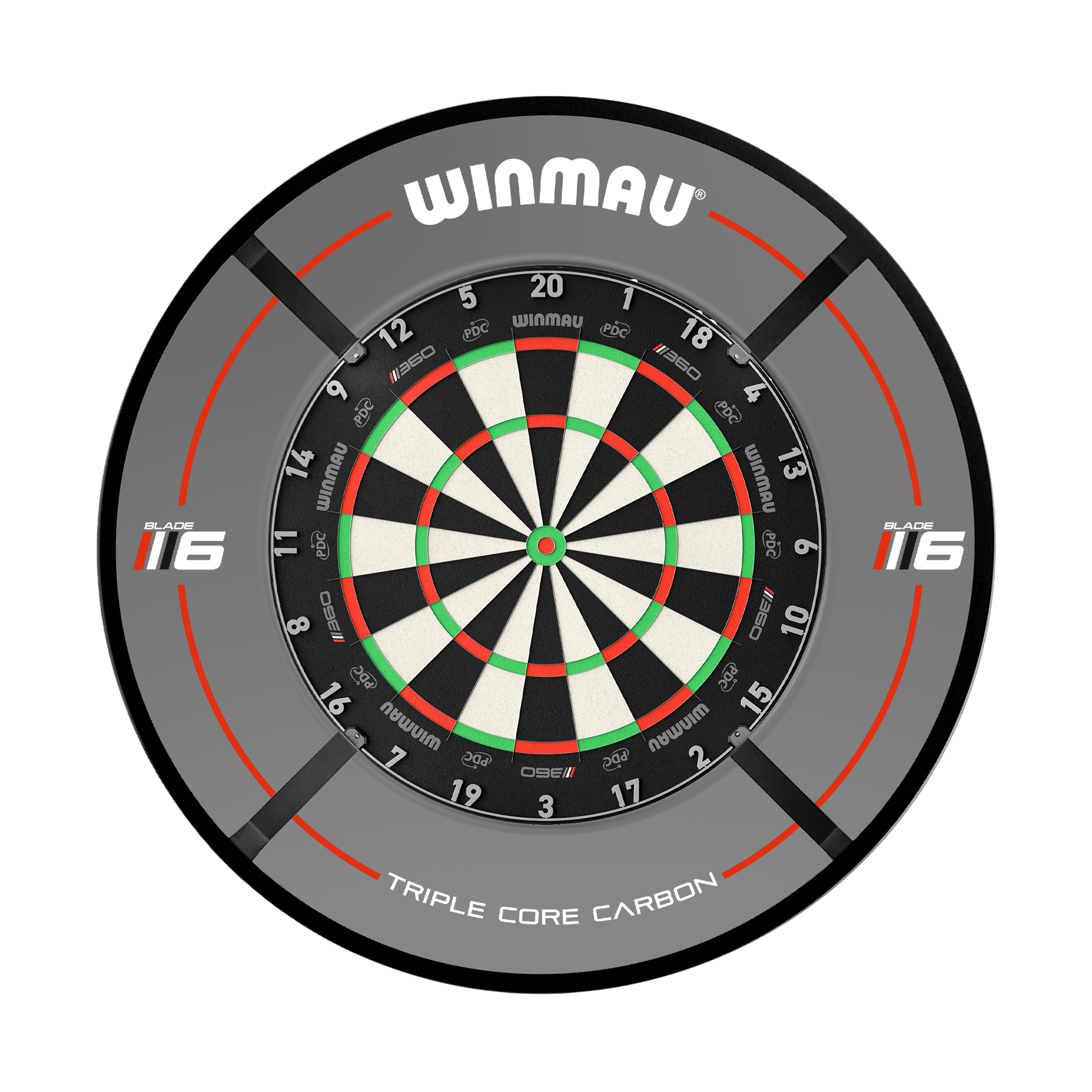 Winmau Blade 6 Dartboard, Surround & Corona Light Bundle Boards