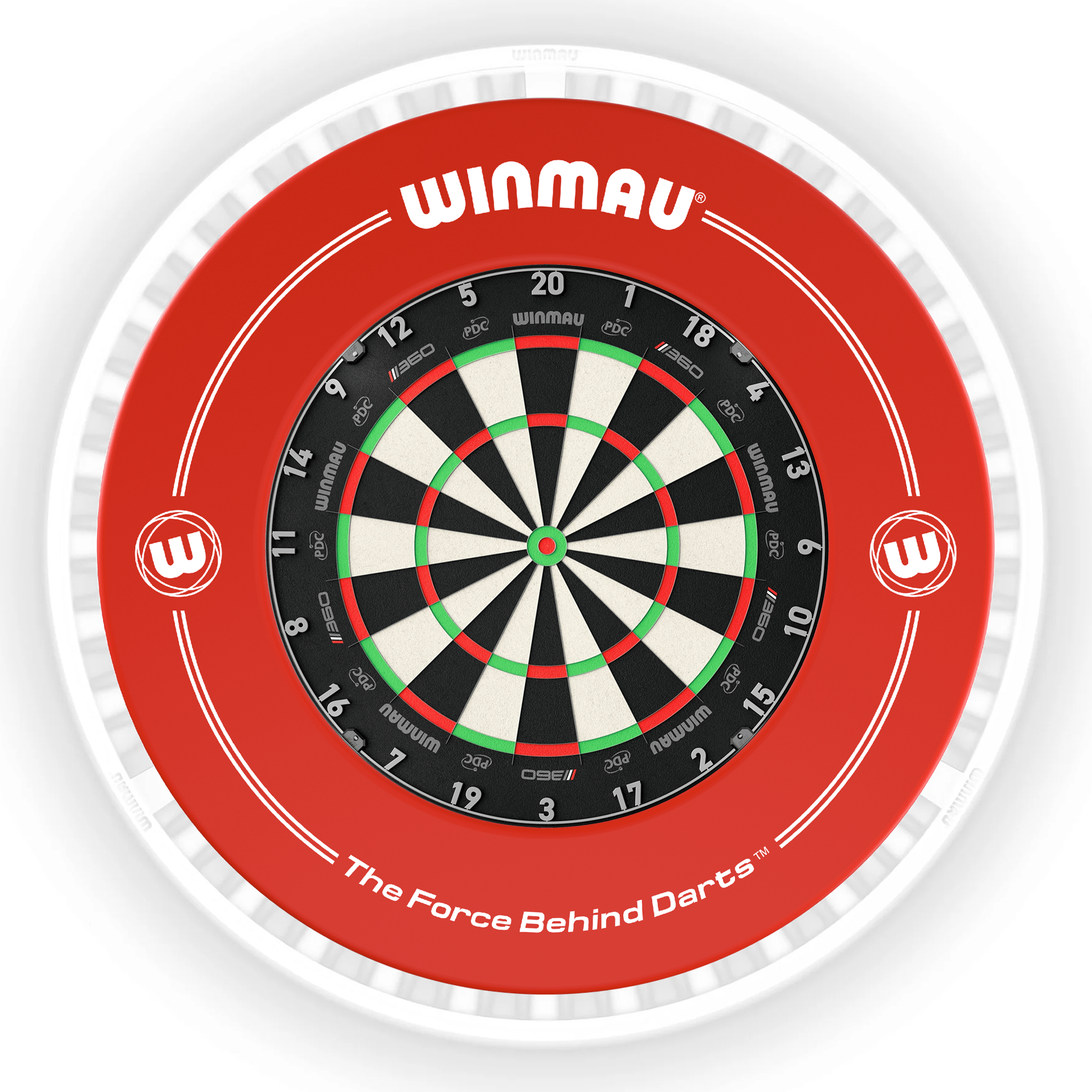 Winmau Blade 6 Dartboard, Surround & Ice White Plasma Light Bundle Blade 360 / Red / Winmau Plasma Ice White Boards