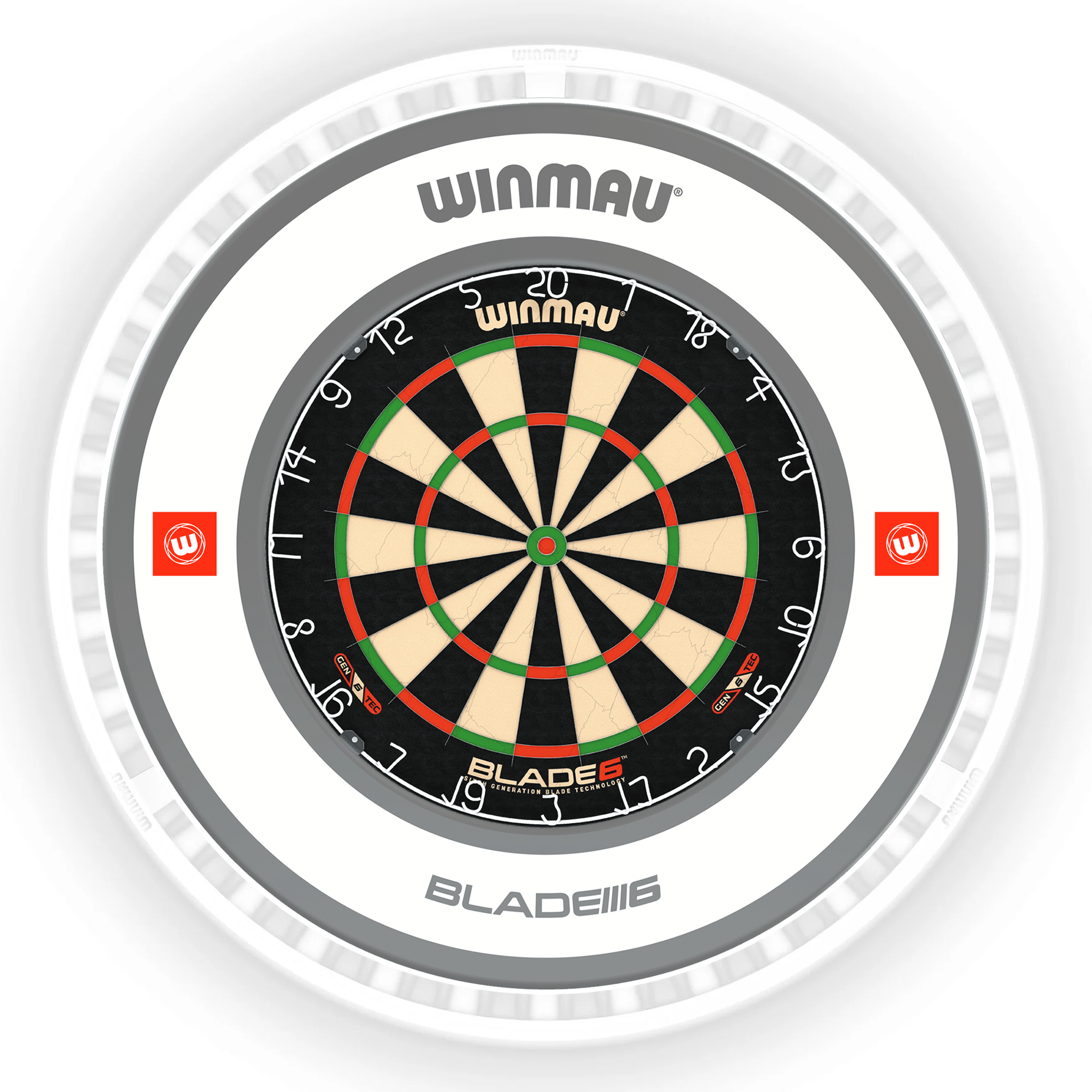 Winmau Blade 6 Dartboard, Surround & Ice White Plasma Light Bundle Blade 6 / Pro 1.0 White / Winmau Plasma Ice White Boards