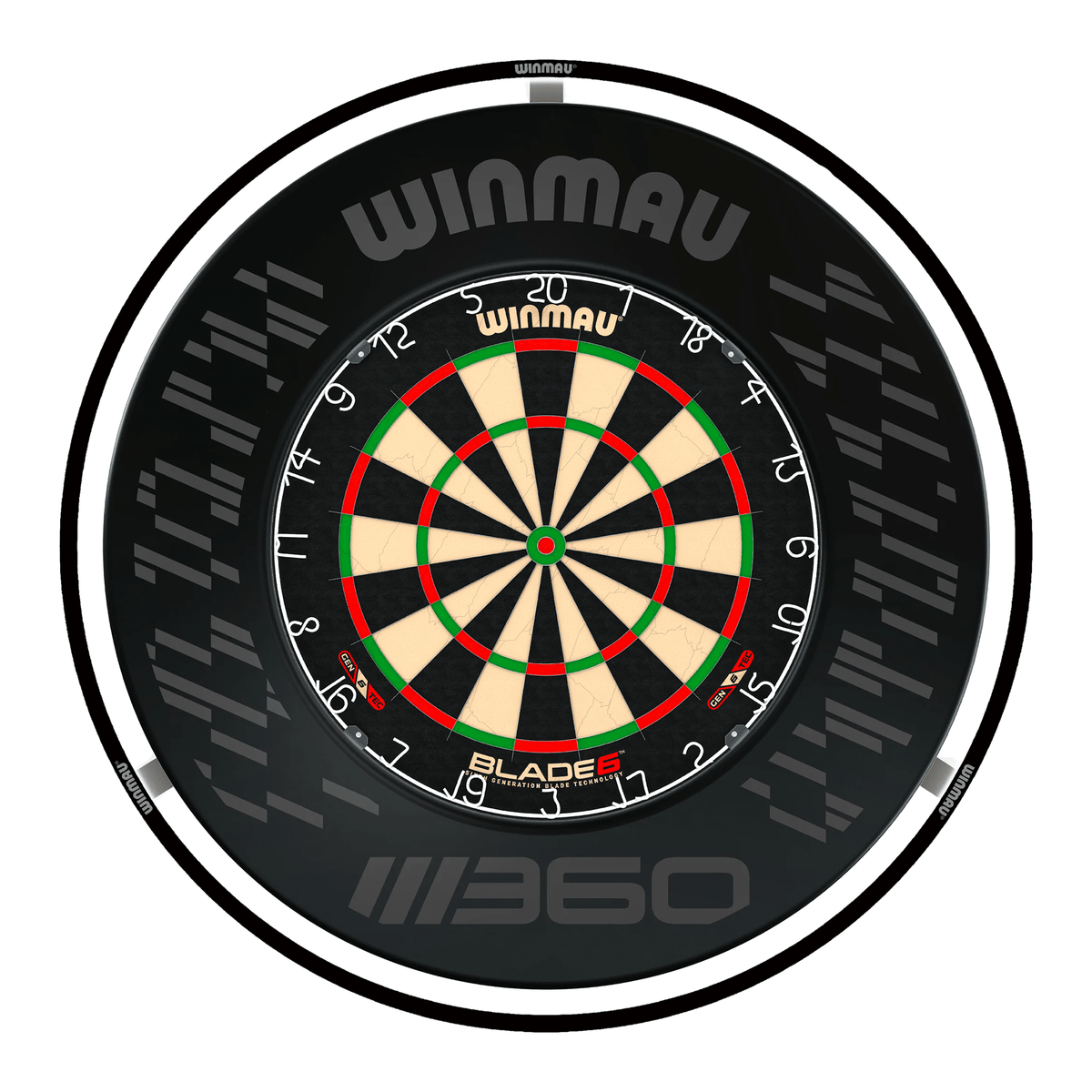Winmau Blade 6 Dartboard, Surround & Plasma Light Bundle Dartboard Bundles