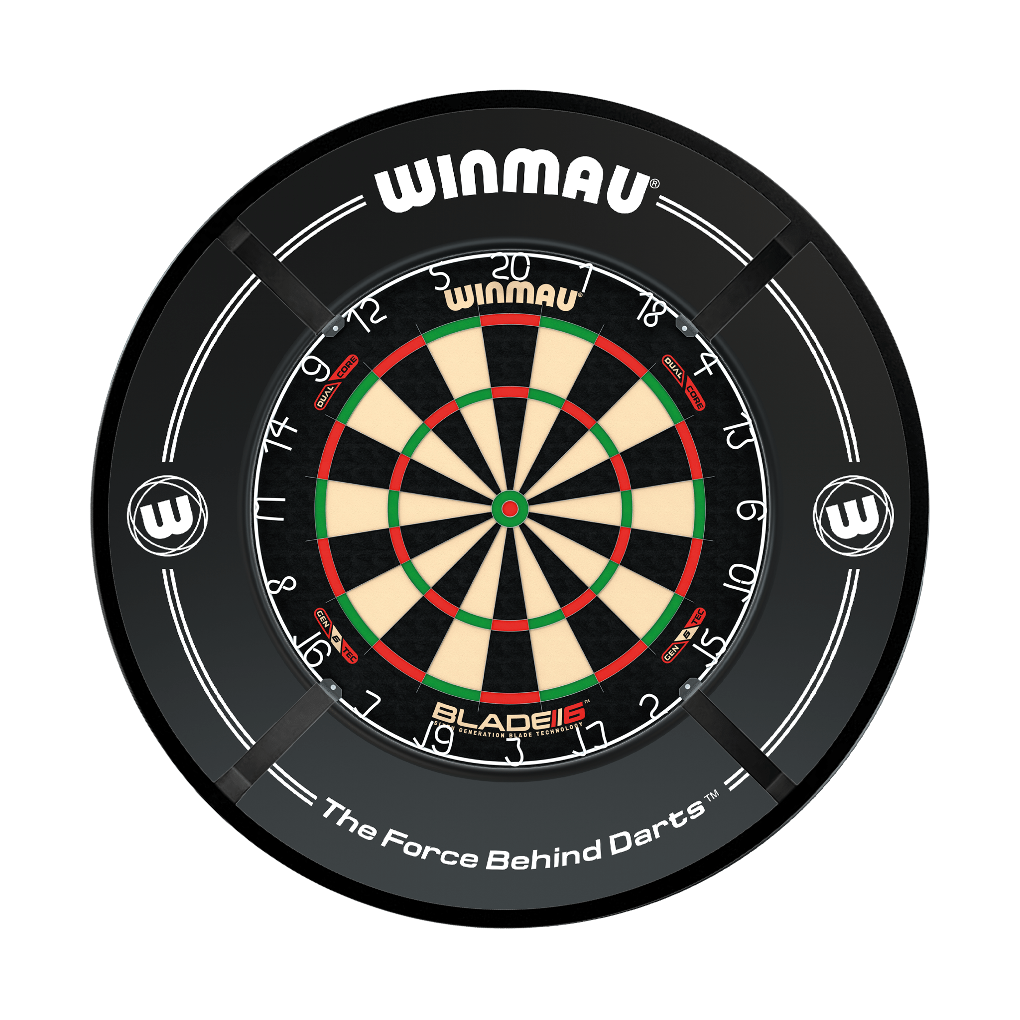 Winmau Blade 6 Dual Core Dartboard, Surround & Corona Light Bundle Blade 6 Dual Core / Black / Target Corona Vision Boards